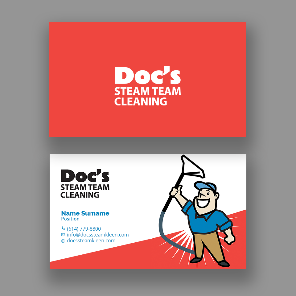 Business Card Design by Andrés Sebastián for Doc's Steam Team Cleaning | Design #32501460