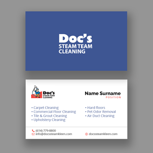 Business Card Design by Andrés Sebastián for Doc's Steam Team Cleaning | Design: #32501732
