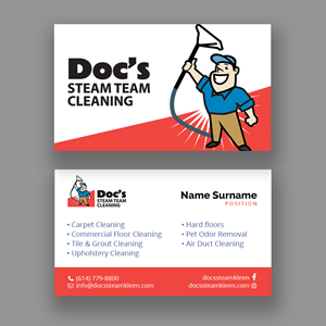 Diseño de Tarjeta de Presentación por Andrés Sebastián para Doc's Steam Team Cleaning | Diseño: #32501976
