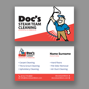 Diseño de Tarjeta de Presentación por Andrés Sebastián para Doc's Steam Team Cleaning | Diseño: #32502747