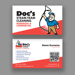 Diseño de Tarjeta de Presentación por Andrés Sebastián para Doc's Steam Team Cleaning | Diseño #32508242