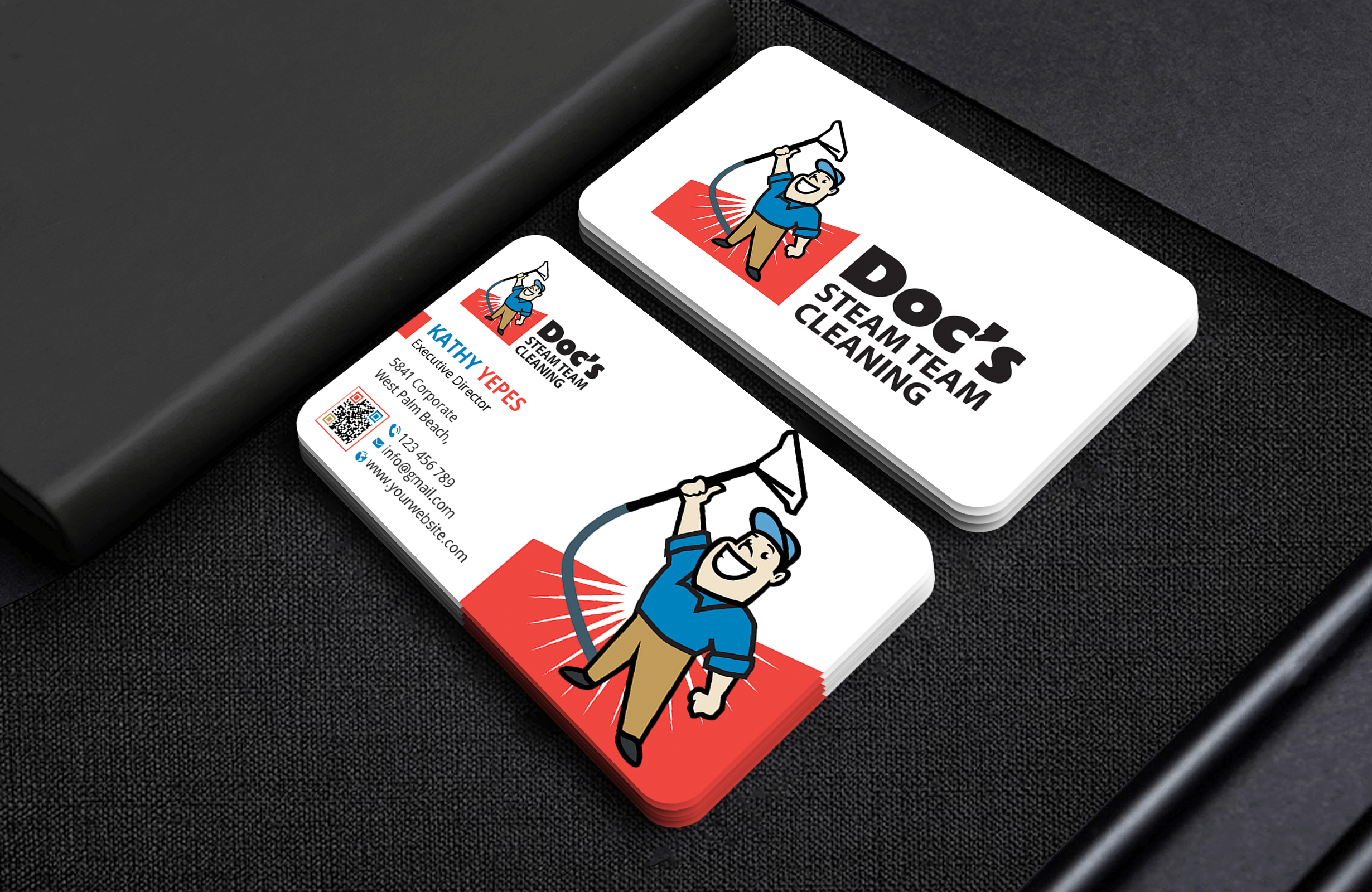 Business Card Design by Expert Bappy for Doc's Steam Team Cleaning | Design #32506580