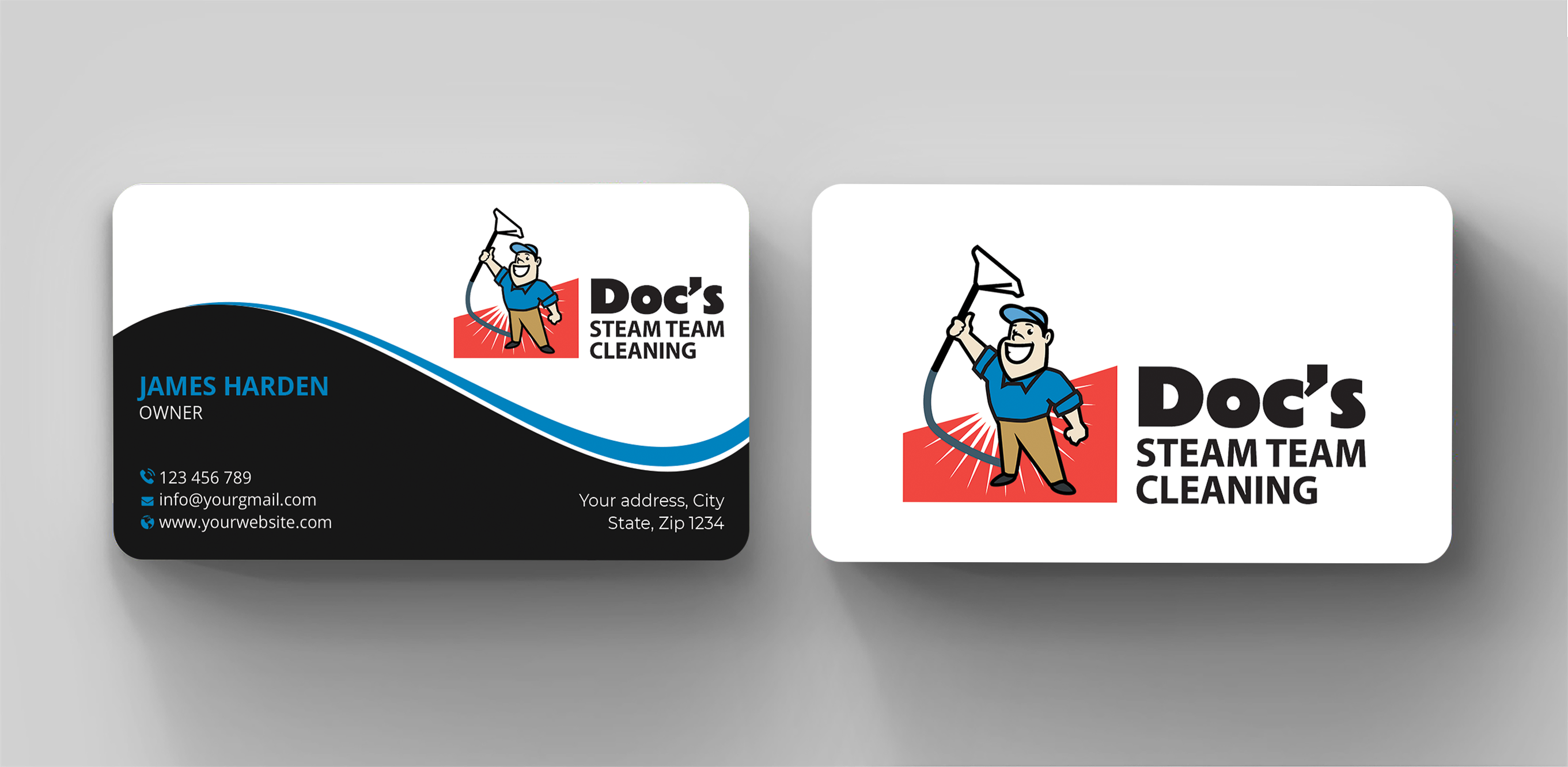 Business Card Design by Expert Bappy for Doc's Steam Team Cleaning | Design #32507190