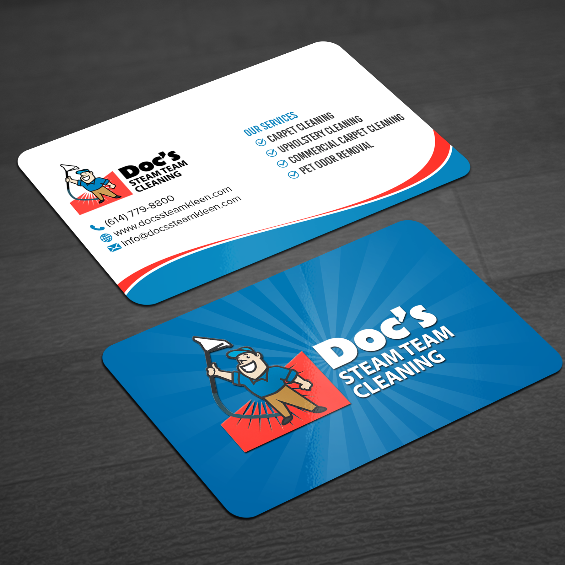 Business Card Design by WellDesign for Doc's Steam Team Cleaning | Design #32503623