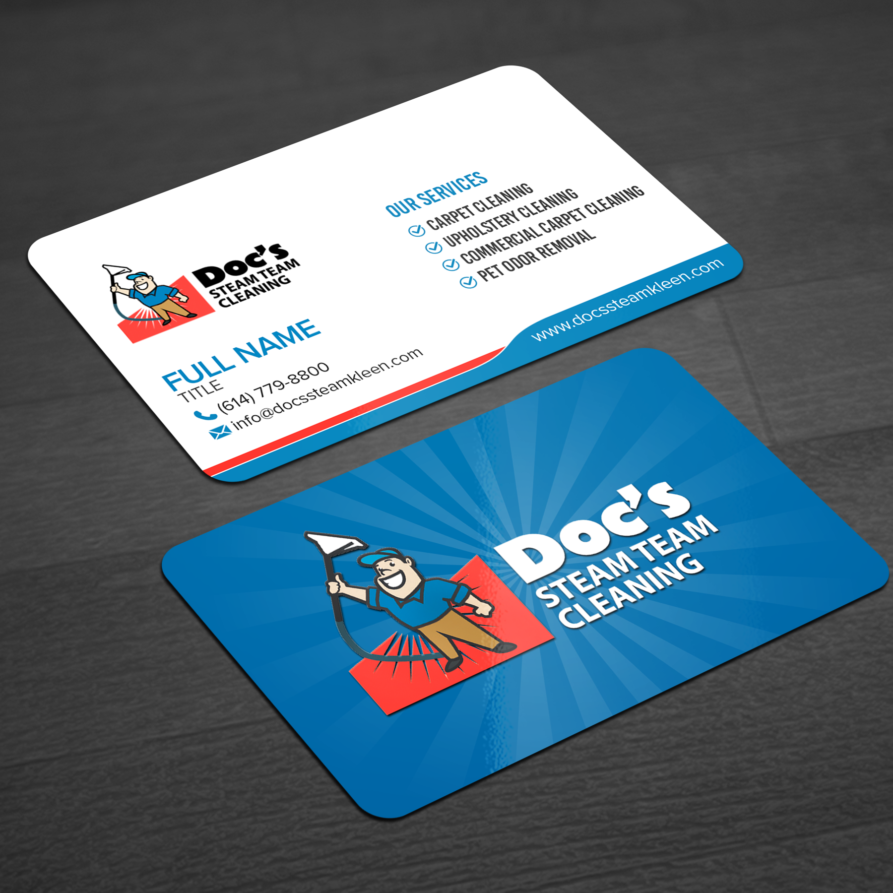 Business Card Design by WellDesign for Doc's Steam Team Cleaning | Design #32503624