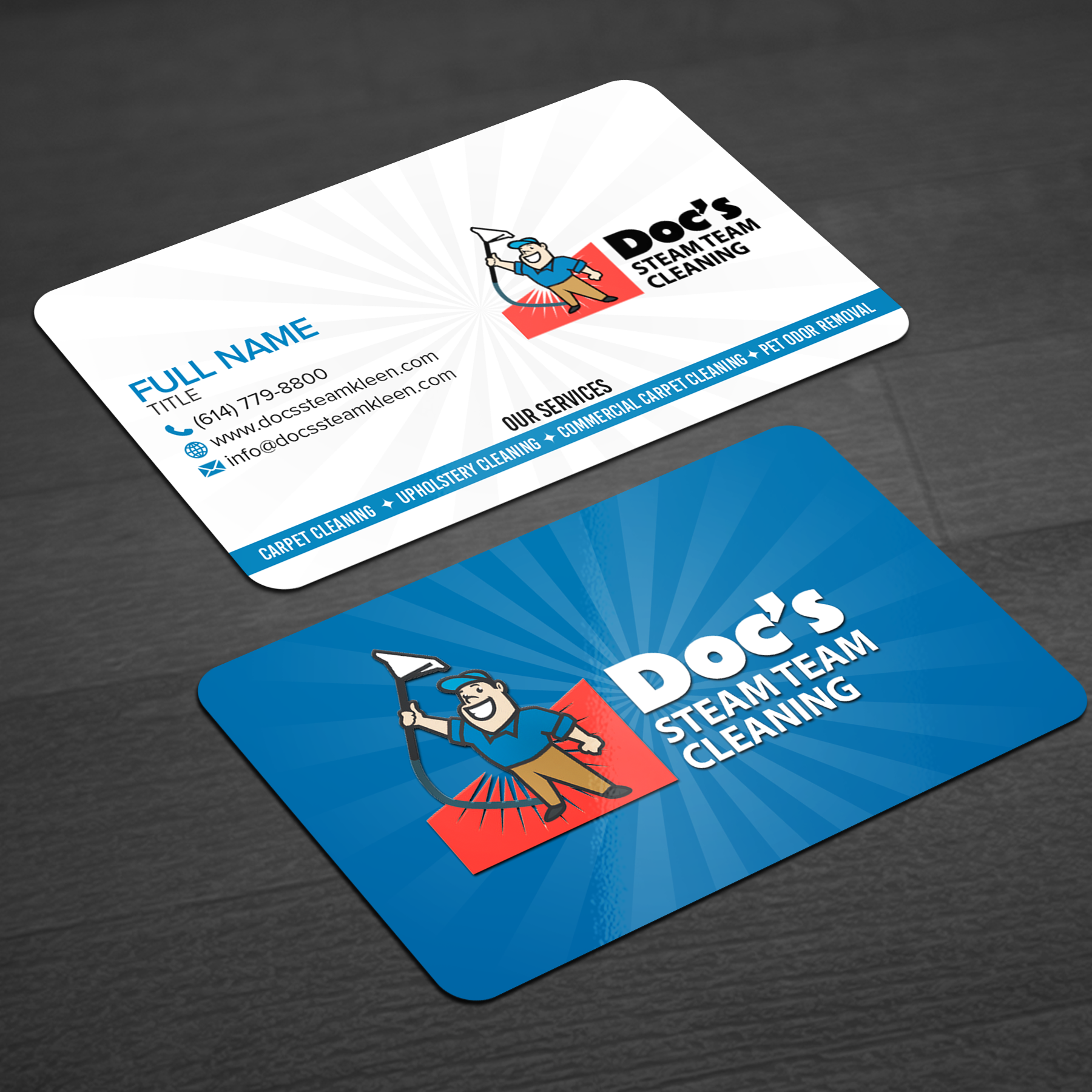 Business Card Design by WellDesign for Doc's Steam Team Cleaning | Design #32503626