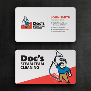Business Card Design by Sun Moon Graphic Designer for Doc's Steam Team Cleaning | Design: #32504634