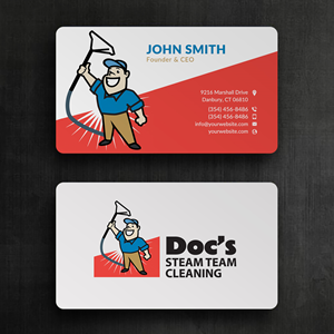 Business Card Design by Sun Moon Graphic Designer for Doc's Steam Team Cleaning | Design: #32504635