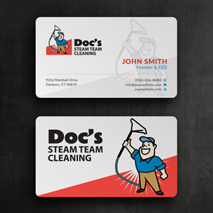 Business Card Design by Sun Moon Graphic Designer for Doc's Steam Team Cleaning | Design: #32504637