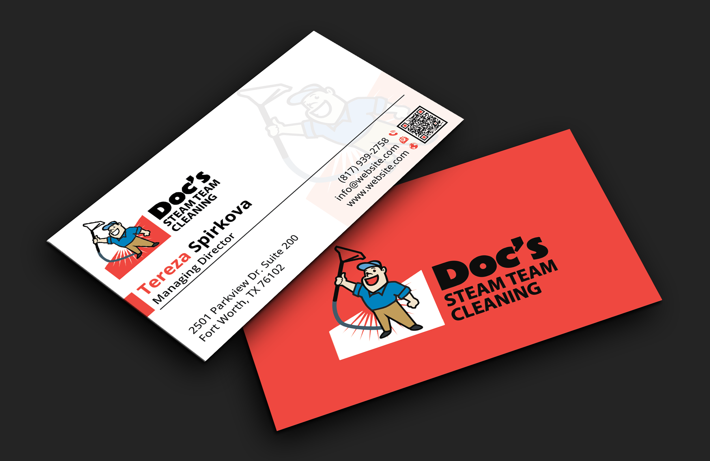 Business Card Design by DesignerShahadat for Doc's Steam Team Cleaning | Design #32500444