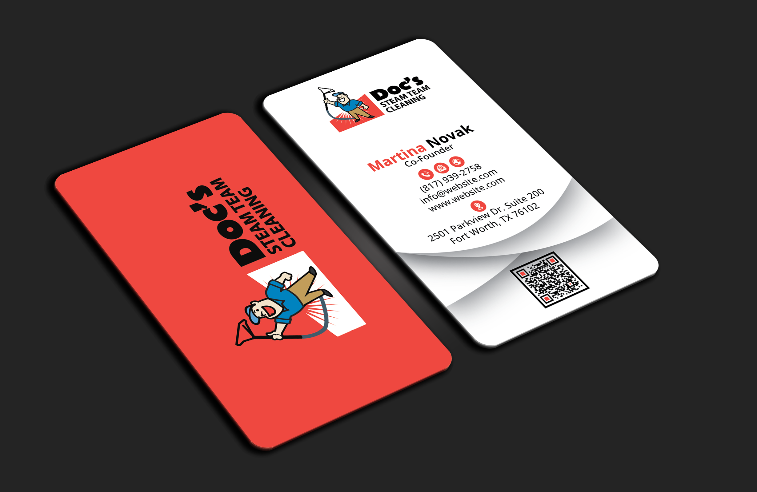 Business Card Design by DesignerShahadat for Doc's Steam Team Cleaning | Design #32500490