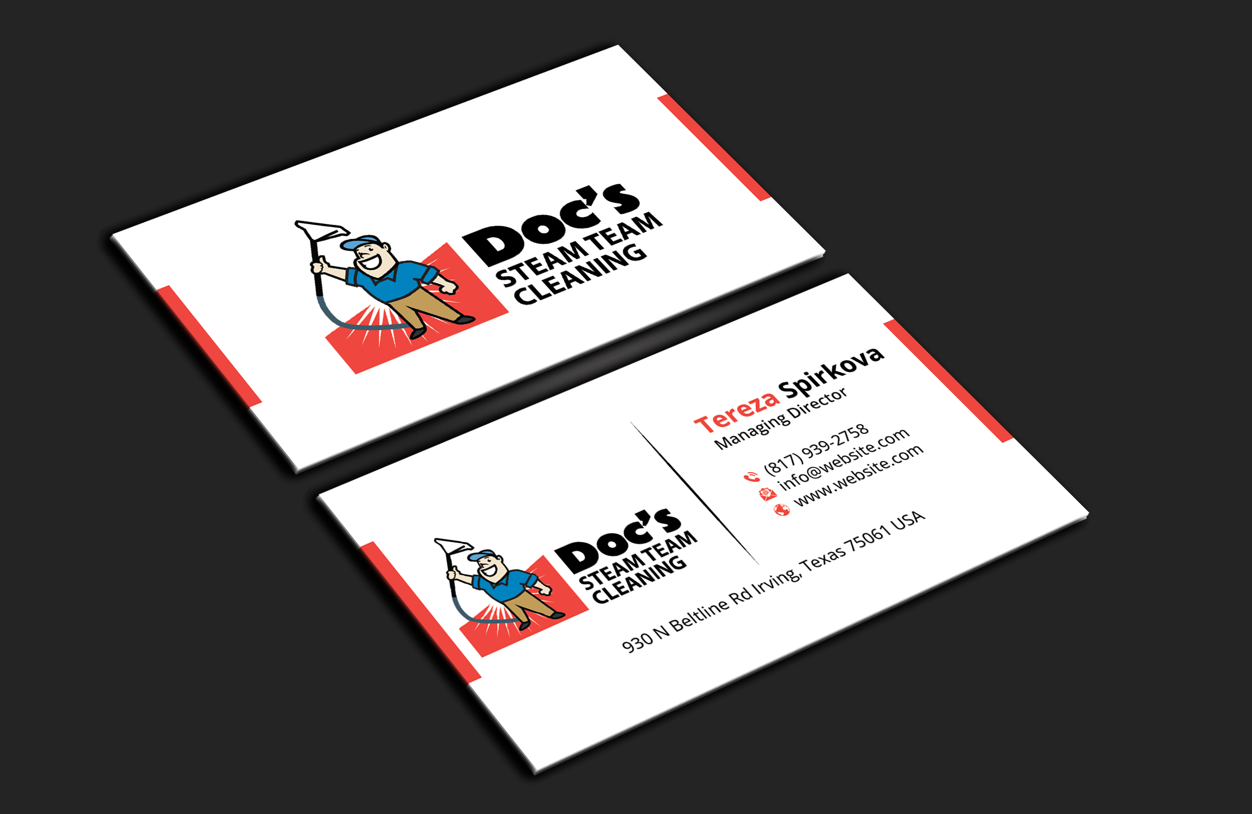 Business Card Design by DesignerShahadat for Doc's Steam Team Cleaning | Design #32500563