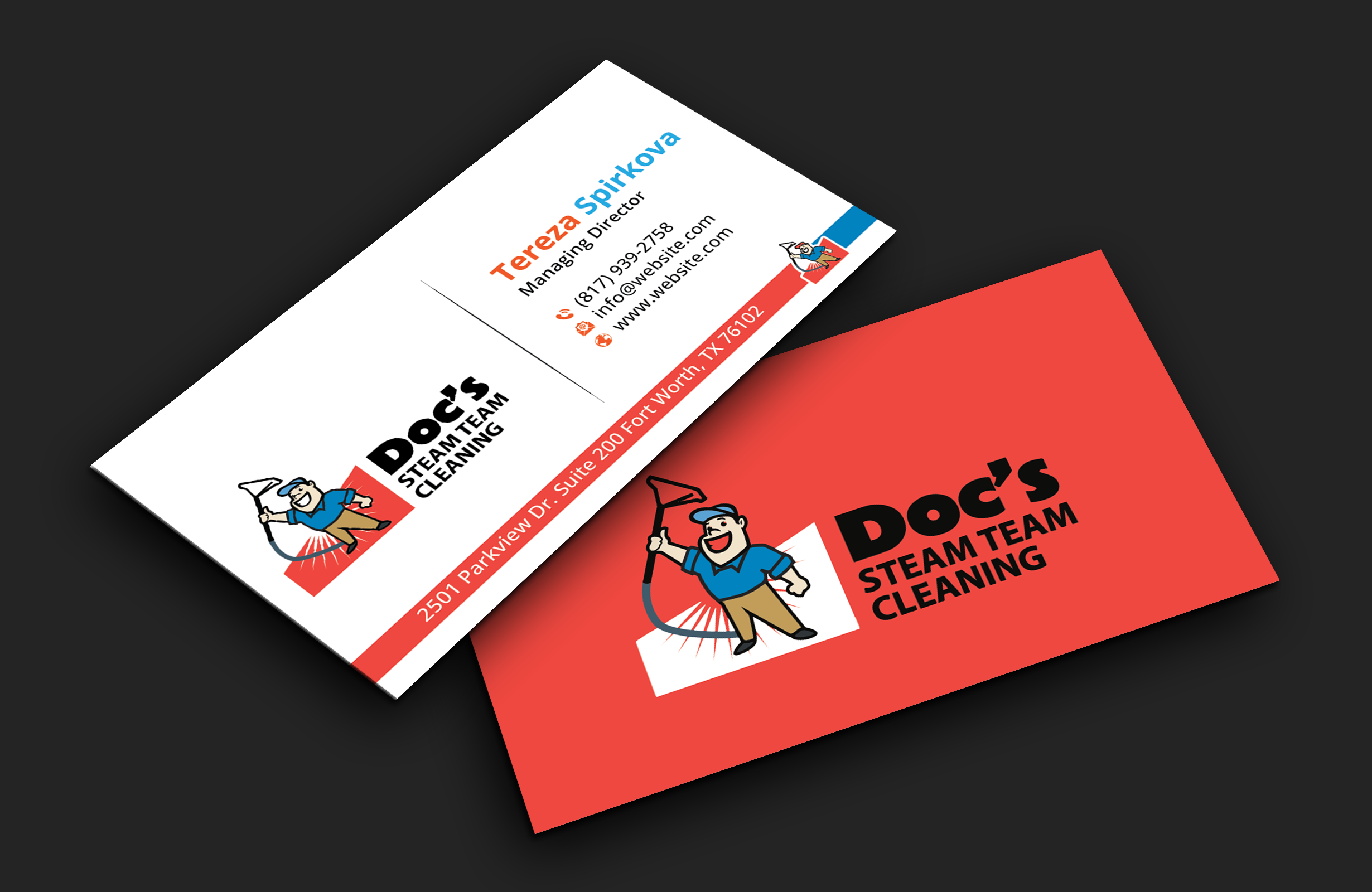 Business Card Design by DesignerShahadat for Doc's Steam Team Cleaning | Design #32500566