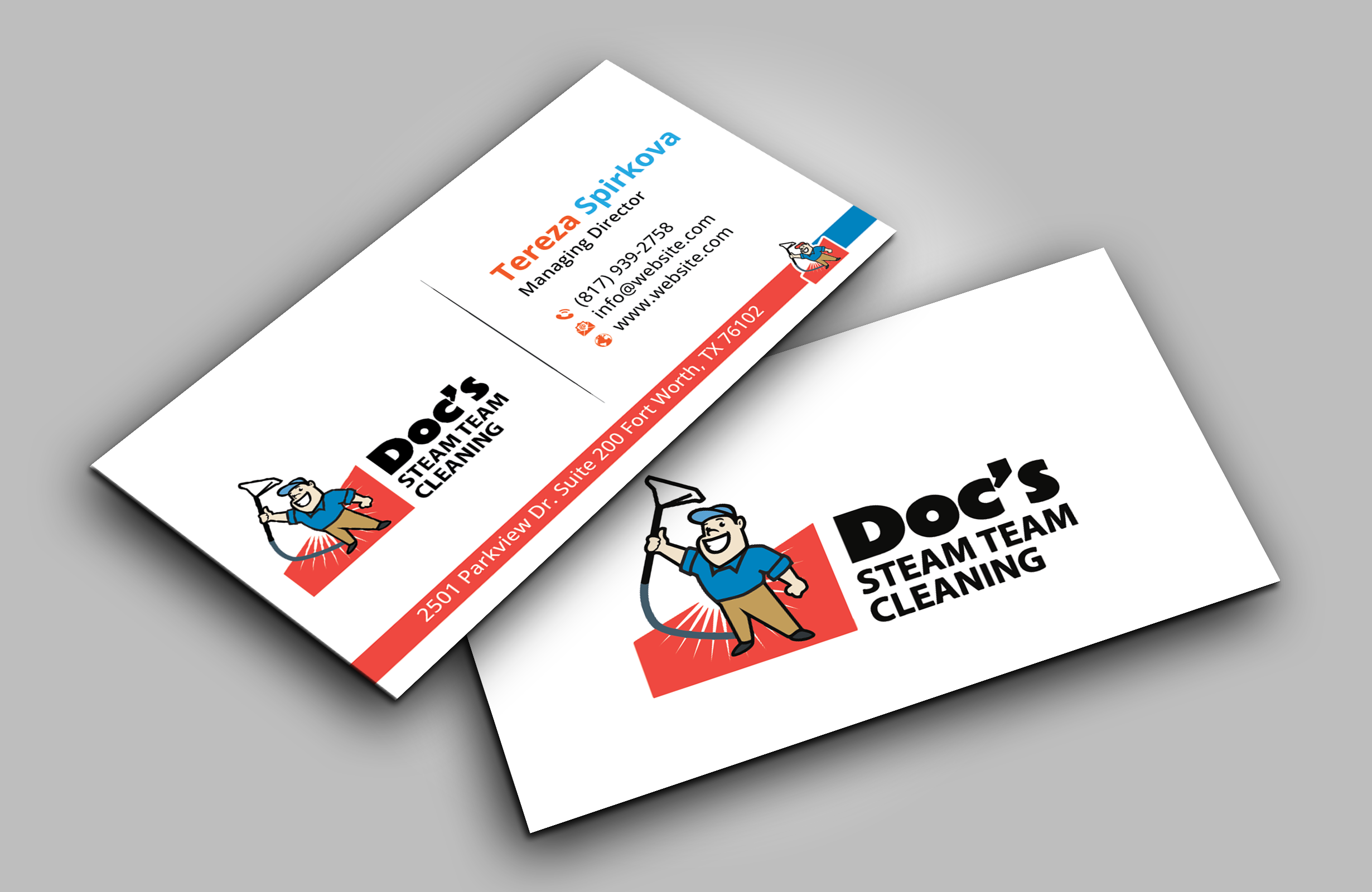 Business Card Design by DesignerShahadat for Doc's Steam Team Cleaning | Design #32500569