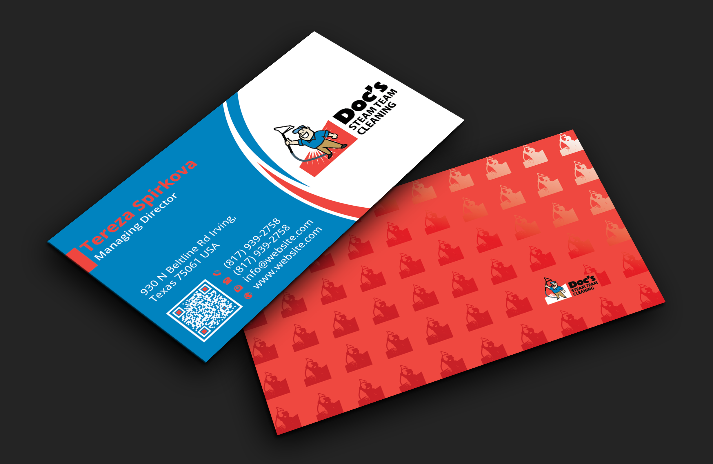 Business Card Design by DesignerShahadat for Doc's Steam Team Cleaning | Design #32500641
