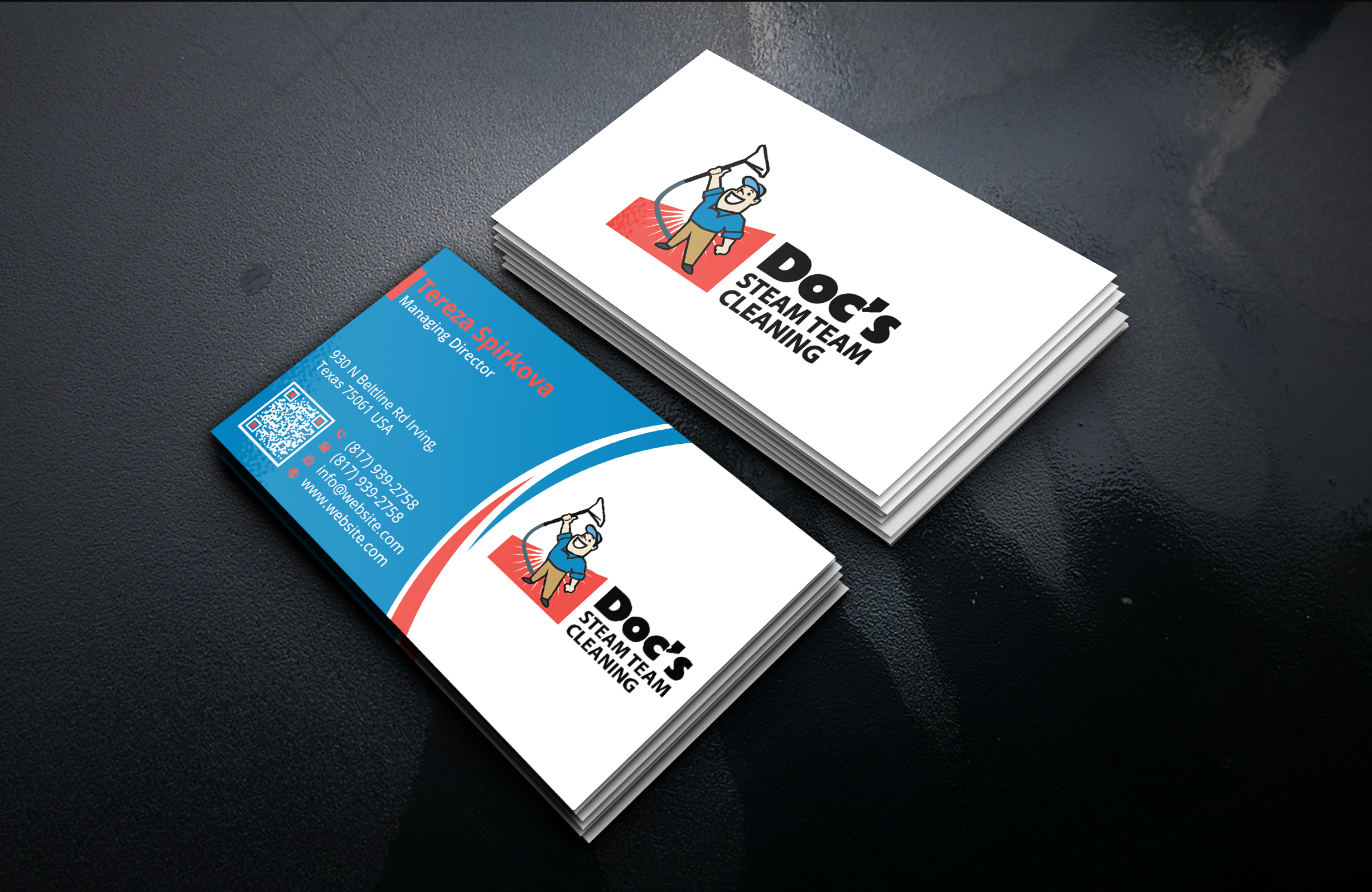 Business Card Design by DesignerShahadat for Doc's Steam Team Cleaning | Design #32500643