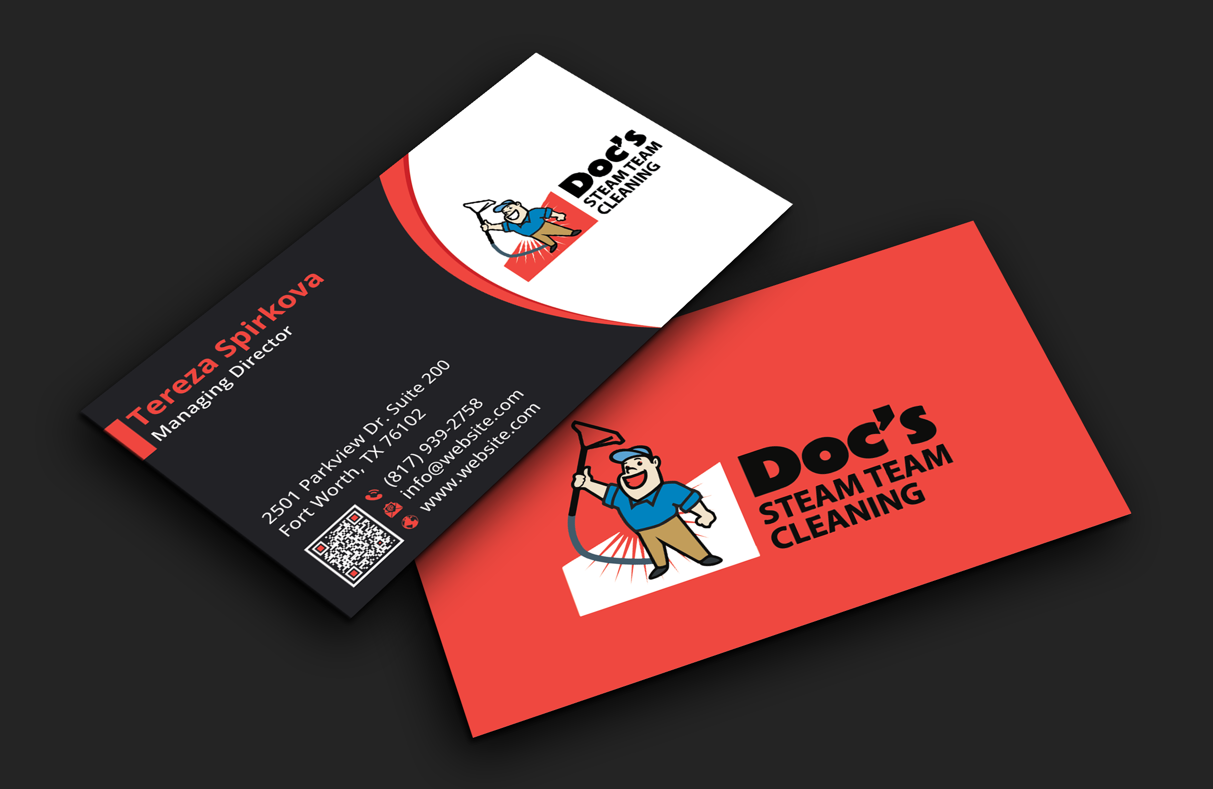 Business Card Design by DesignerShahadat for Doc's Steam Team Cleaning | Design #32500646