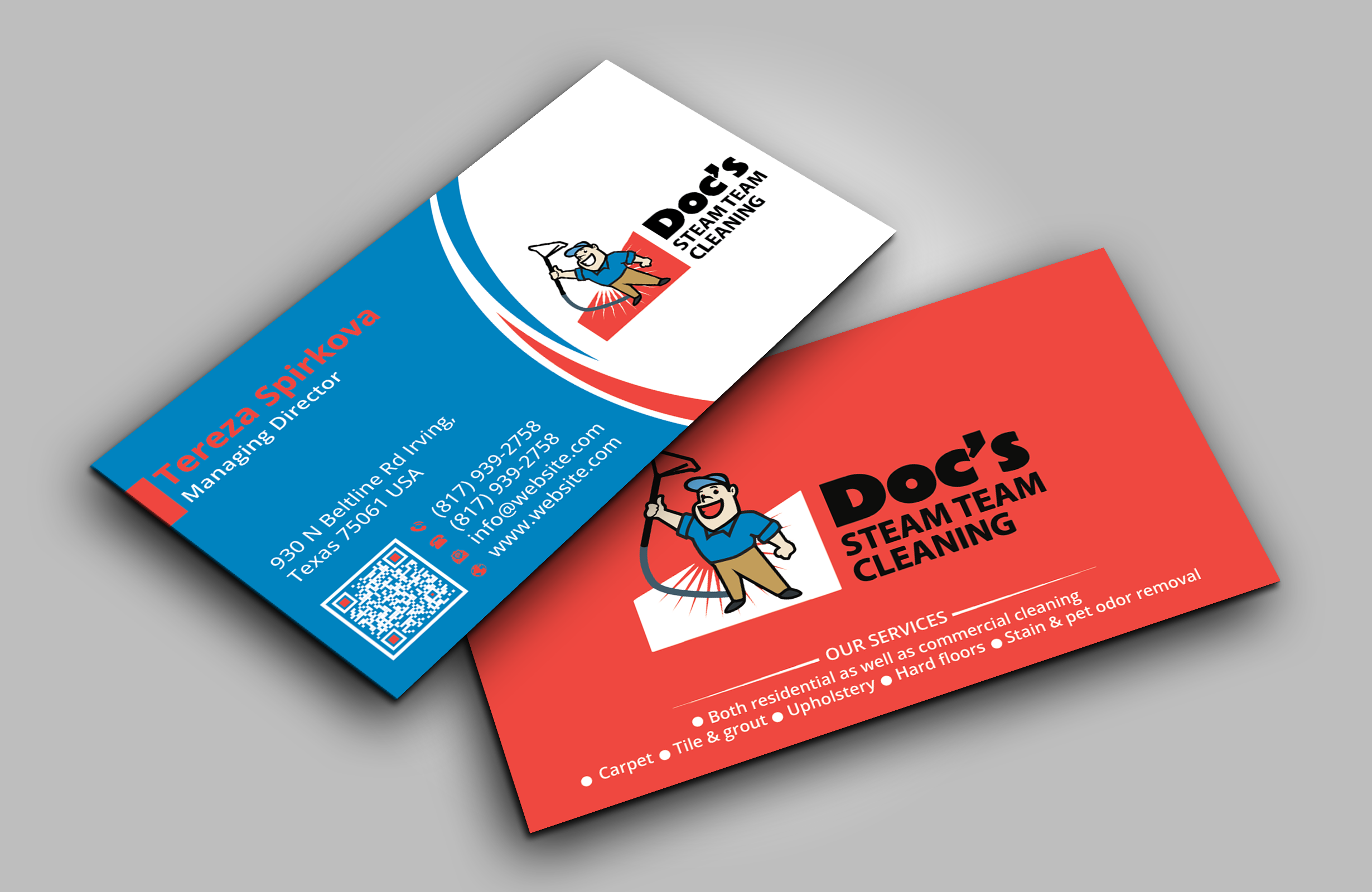 Business Card Design by DesignerShahadat for Doc's Steam Team Cleaning | Design #32501841