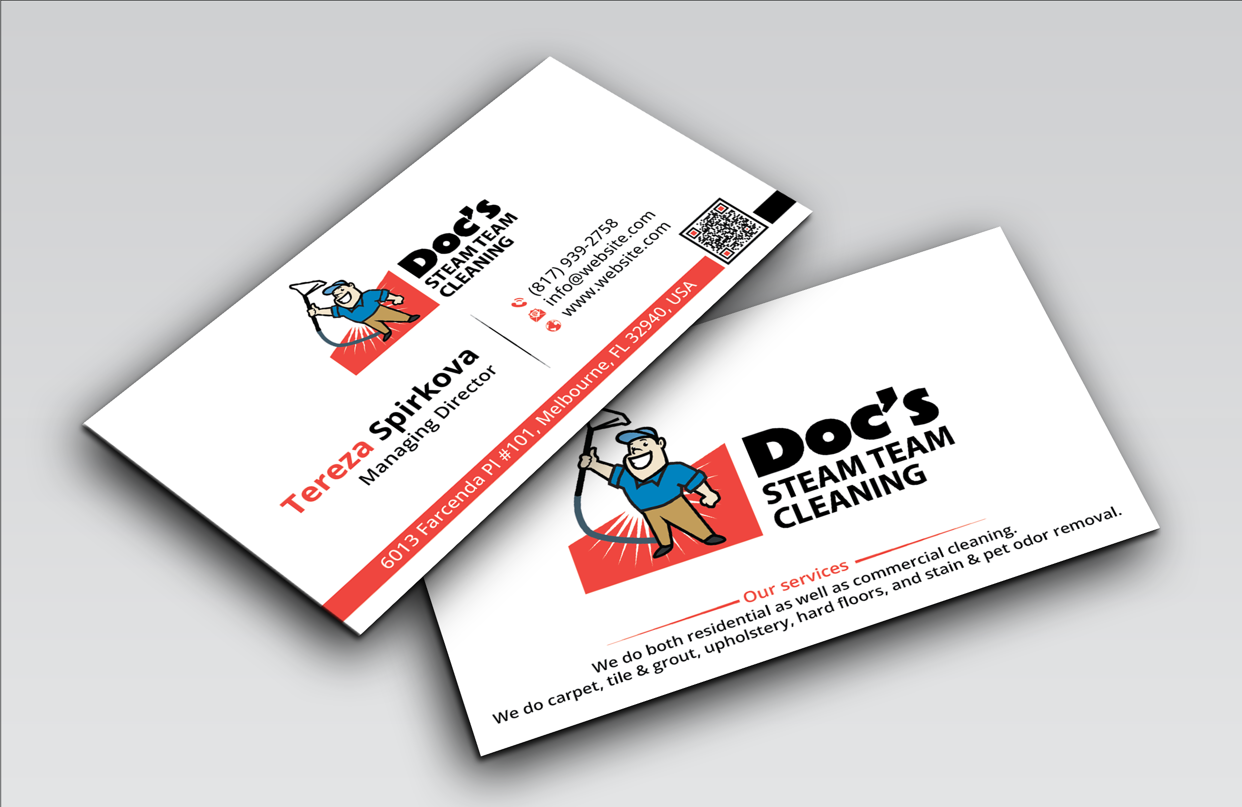 Business Card Design by DesignerShahadat for Doc's Steam Team Cleaning | Design #32501853