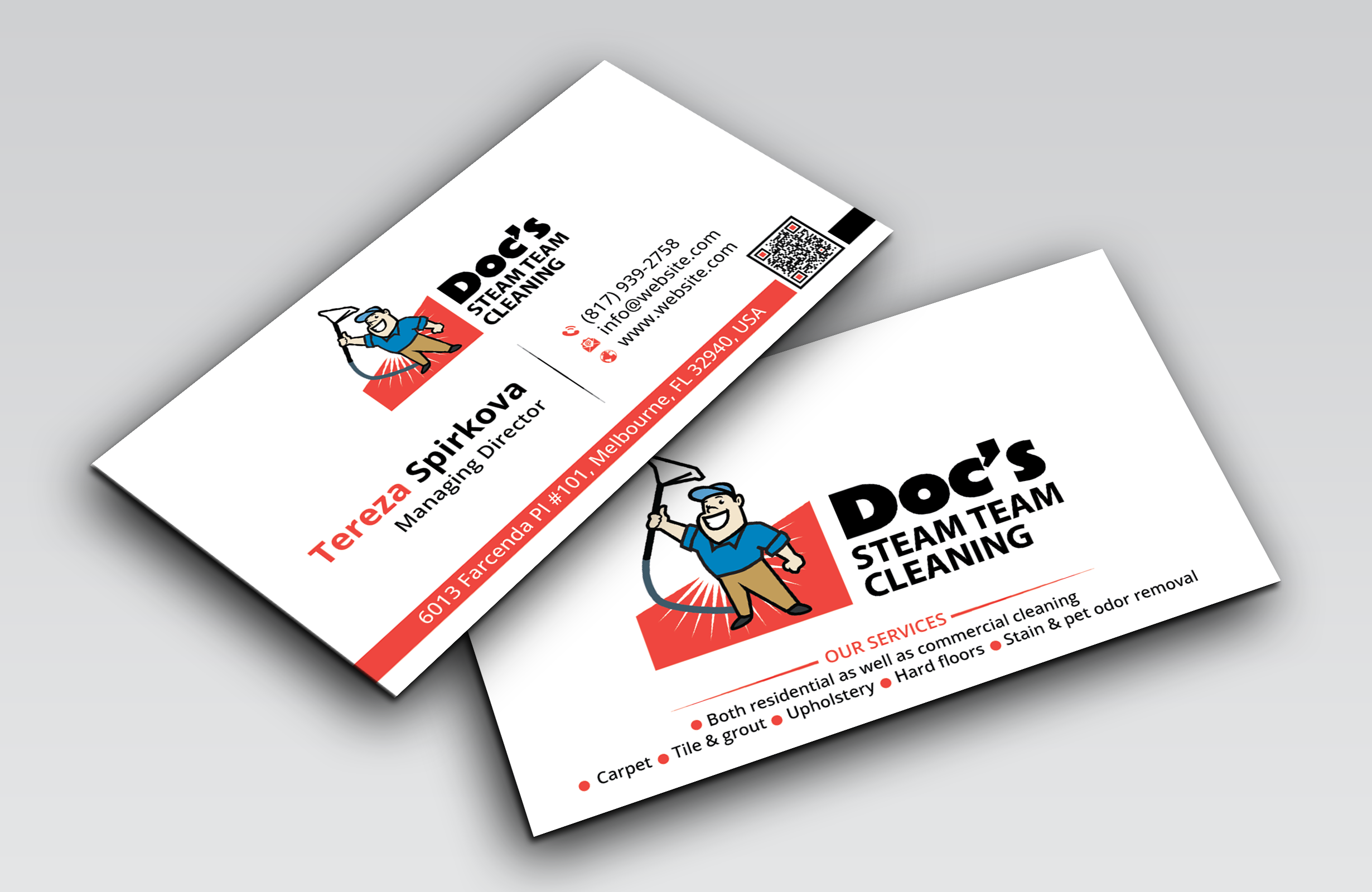 Business Card Design by DesignerShahadat for Doc's Steam Team Cleaning | Design #32501854