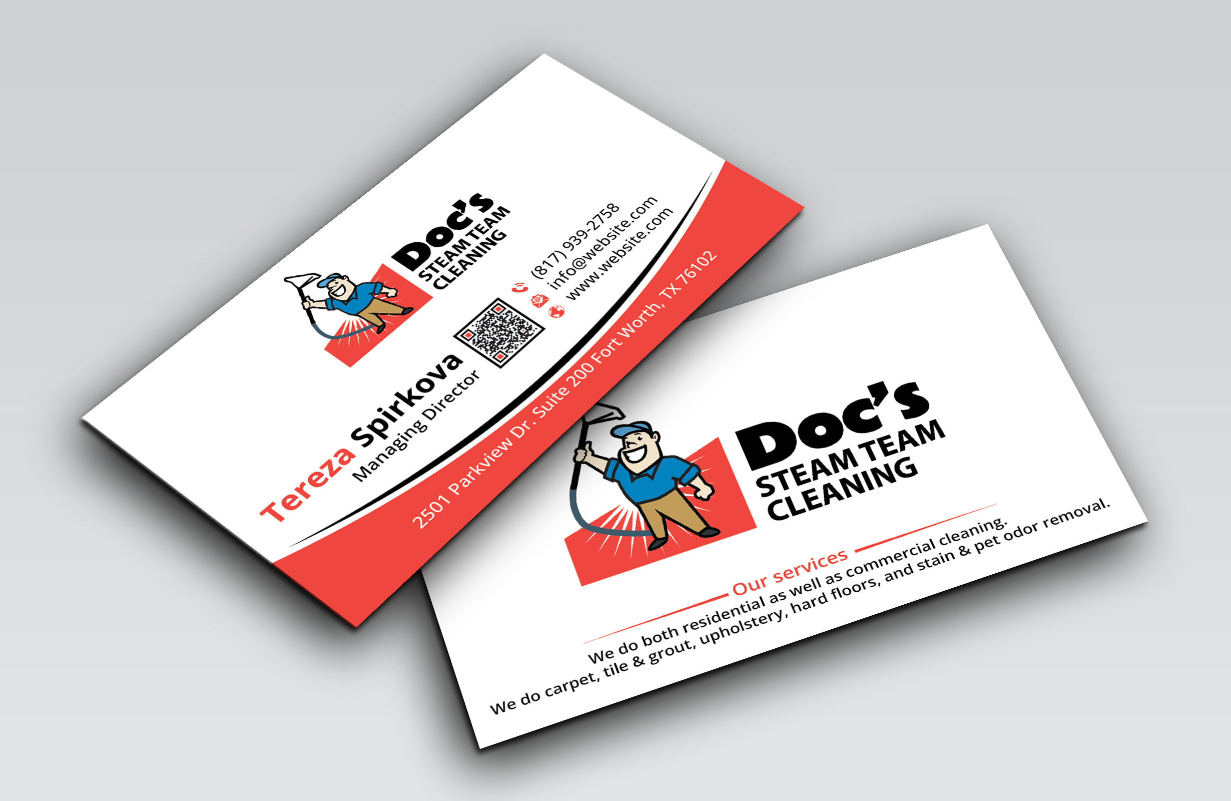 Business Card Design by DesignerShahadat for Doc's Steam Team Cleaning | Design #32501953