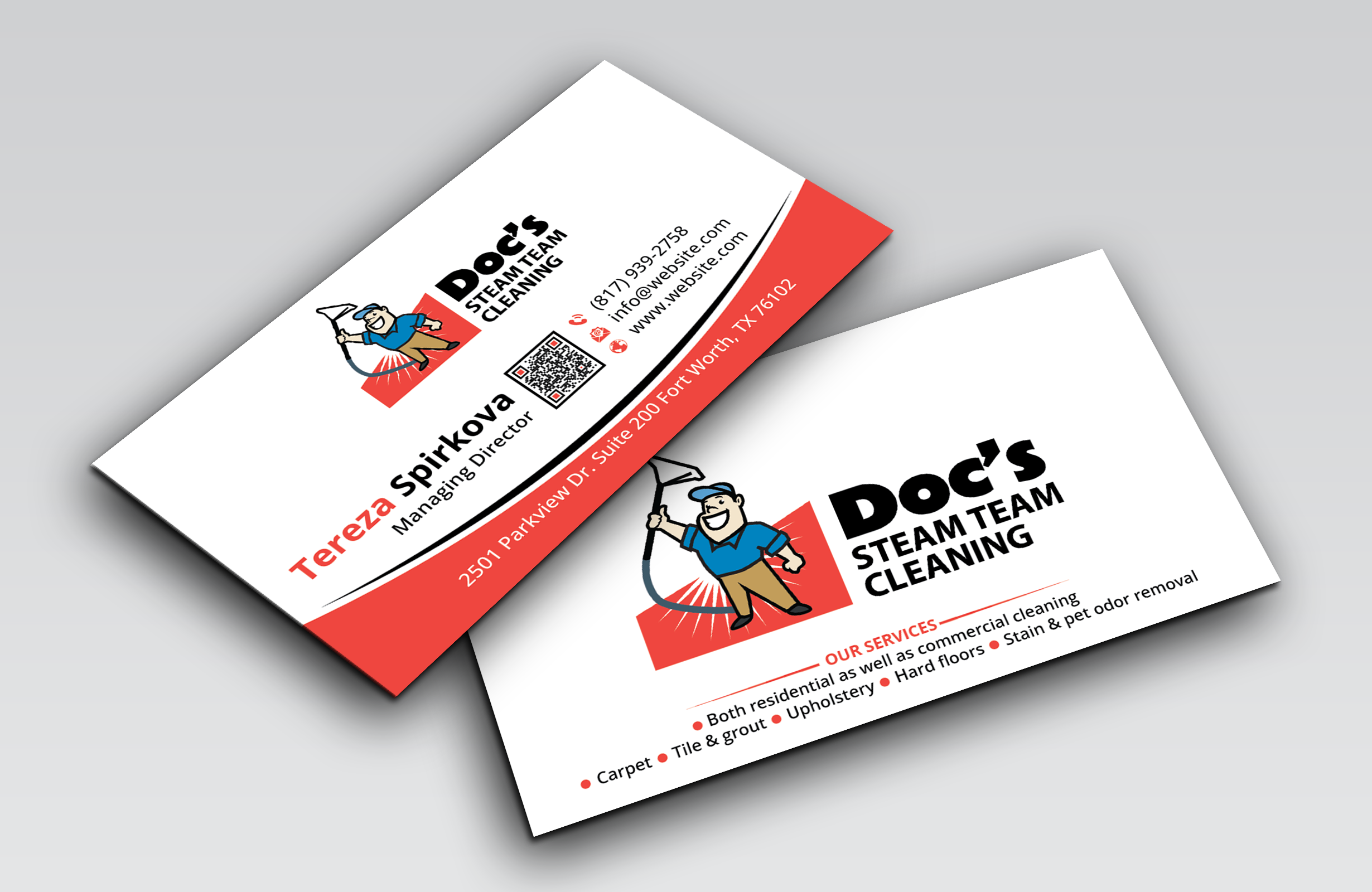 Business Card Design by DesignerShahadat for Doc's Steam Team Cleaning | Design #32501955