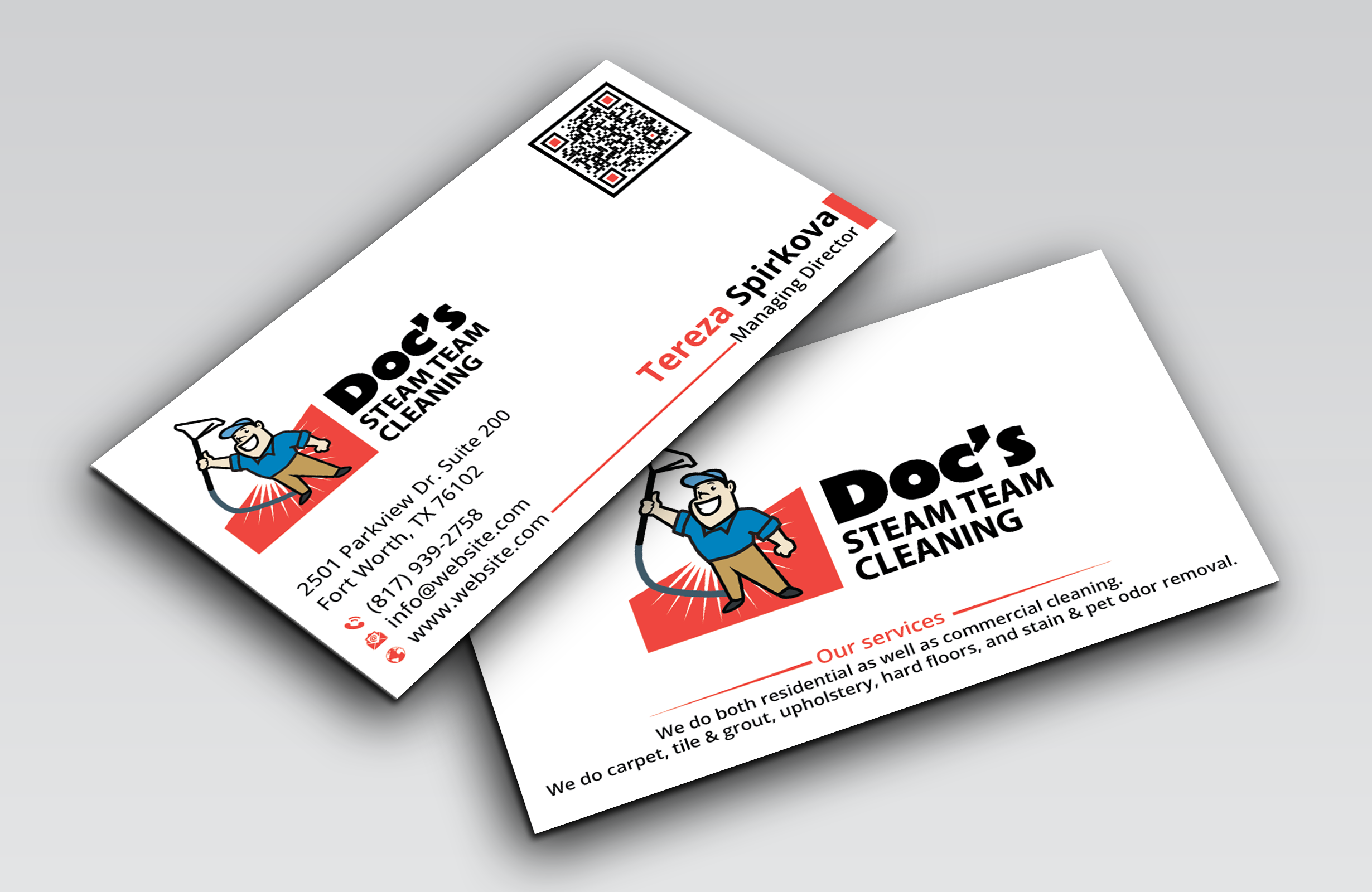 Business Card Design by DesignerShahadat for Doc's Steam Team Cleaning | Design #32501965