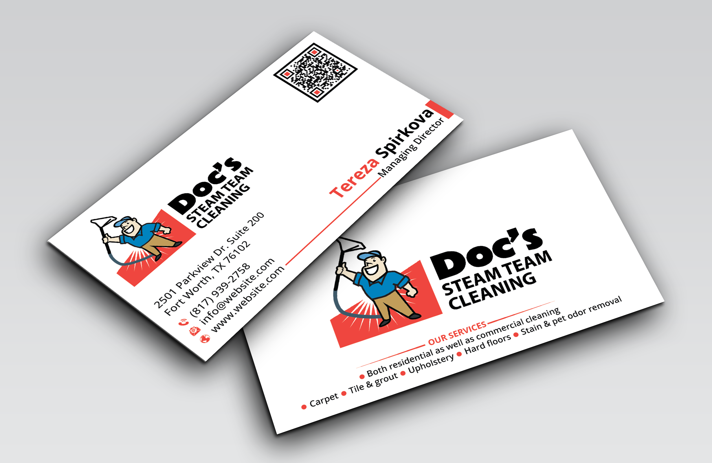 Business Card Design by DesignerShahadat for Doc's Steam Team Cleaning | Design #32501966