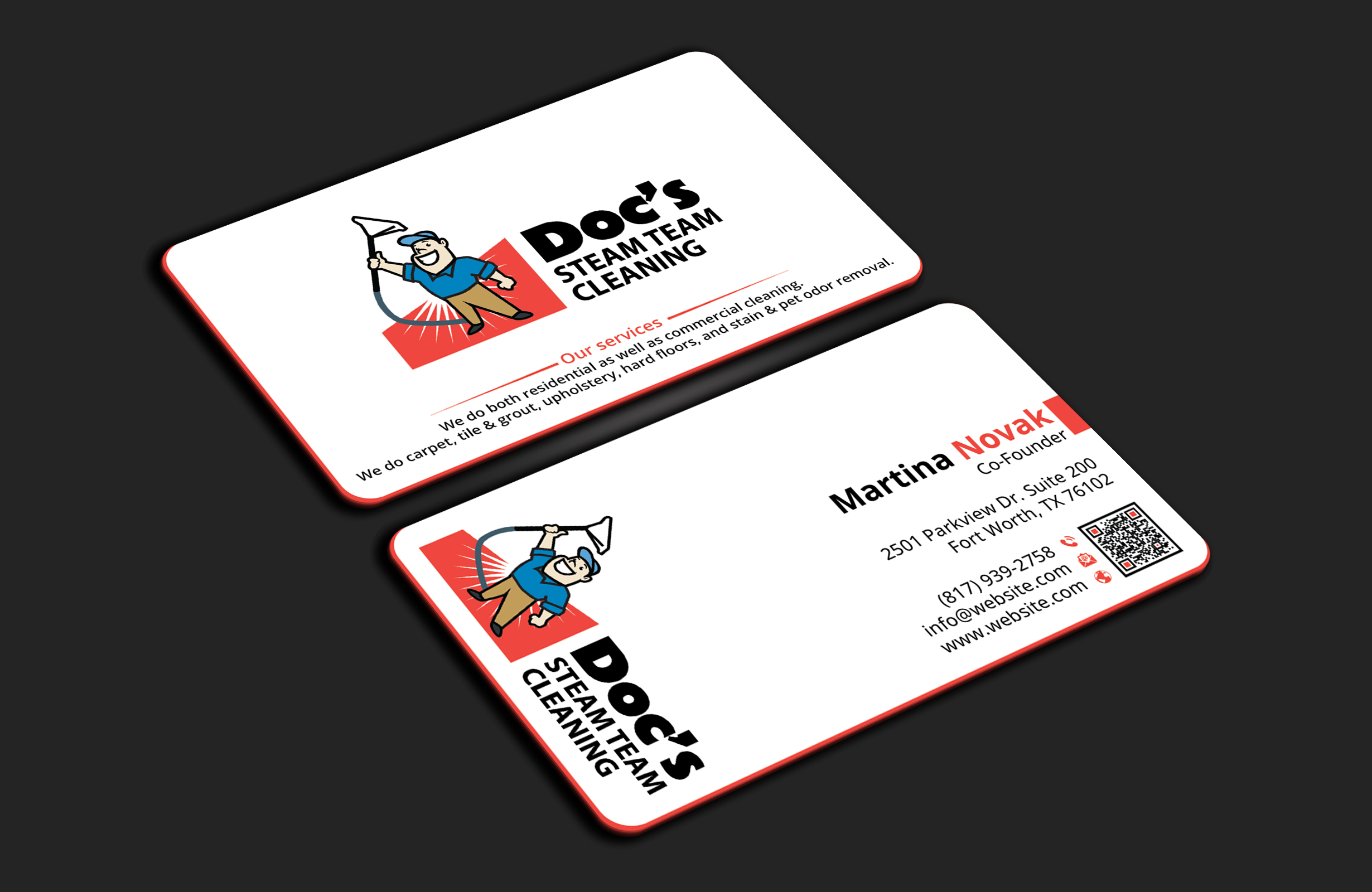 Diseño de Tarjeta de Presentación por DesignerShahadat para Doc's Steam Team Cleaning | Diseño #32502002