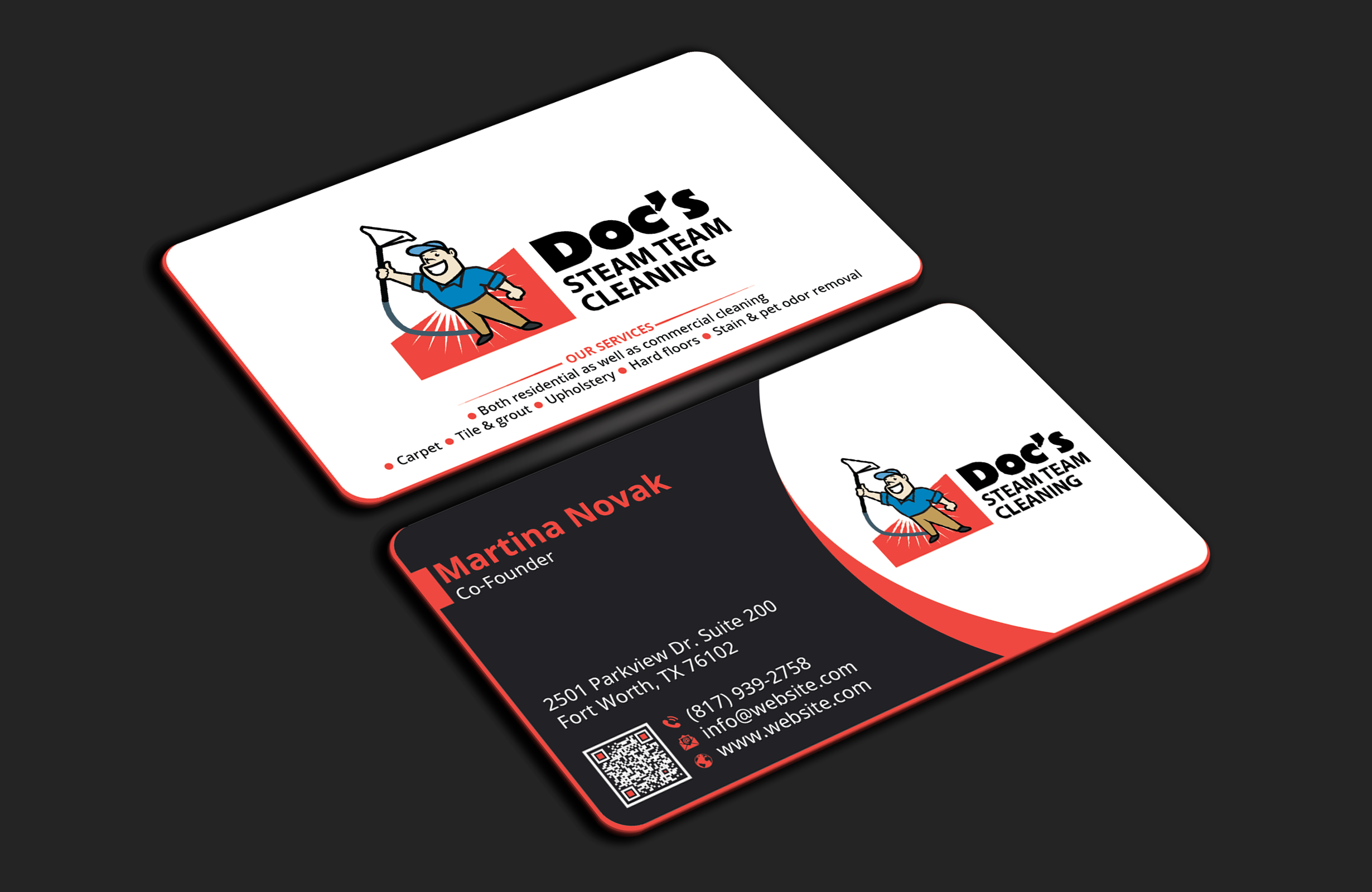 Business Card Design by DesignerShahadat for Doc's Steam Team Cleaning | Design #32502009