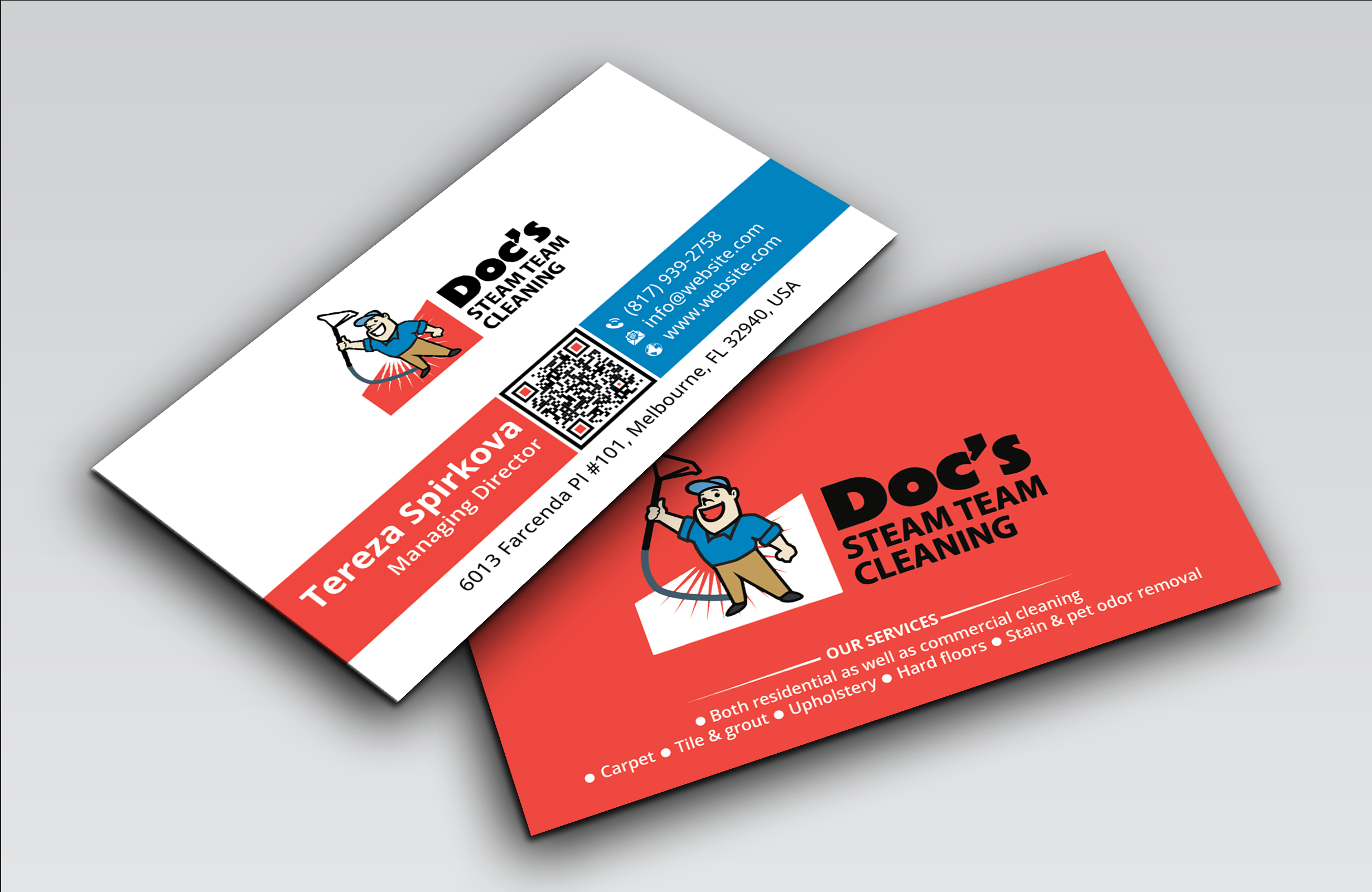 Business Card Design by DesignerShahadat for Doc's Steam Team Cleaning | Design #32502597