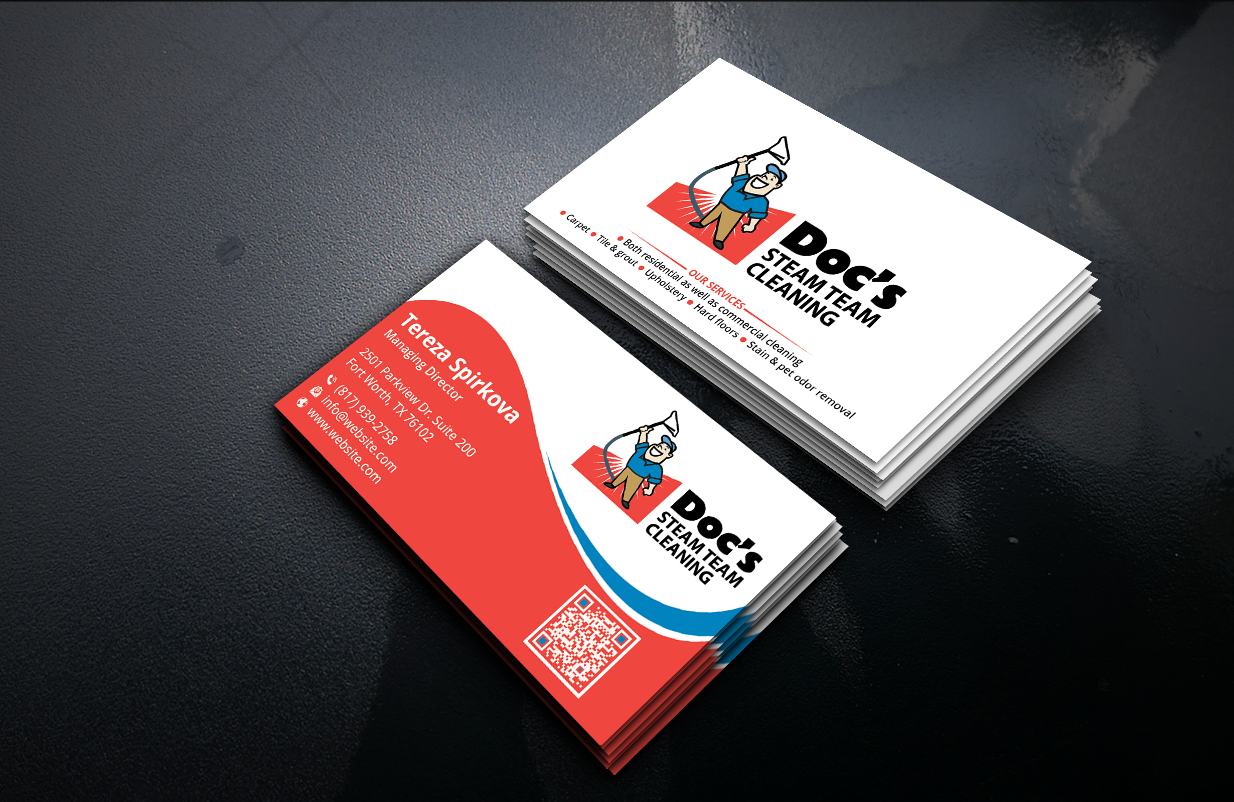 Business Card Design by DesignerShahadat for Doc's Steam Team Cleaning | Design #32502598