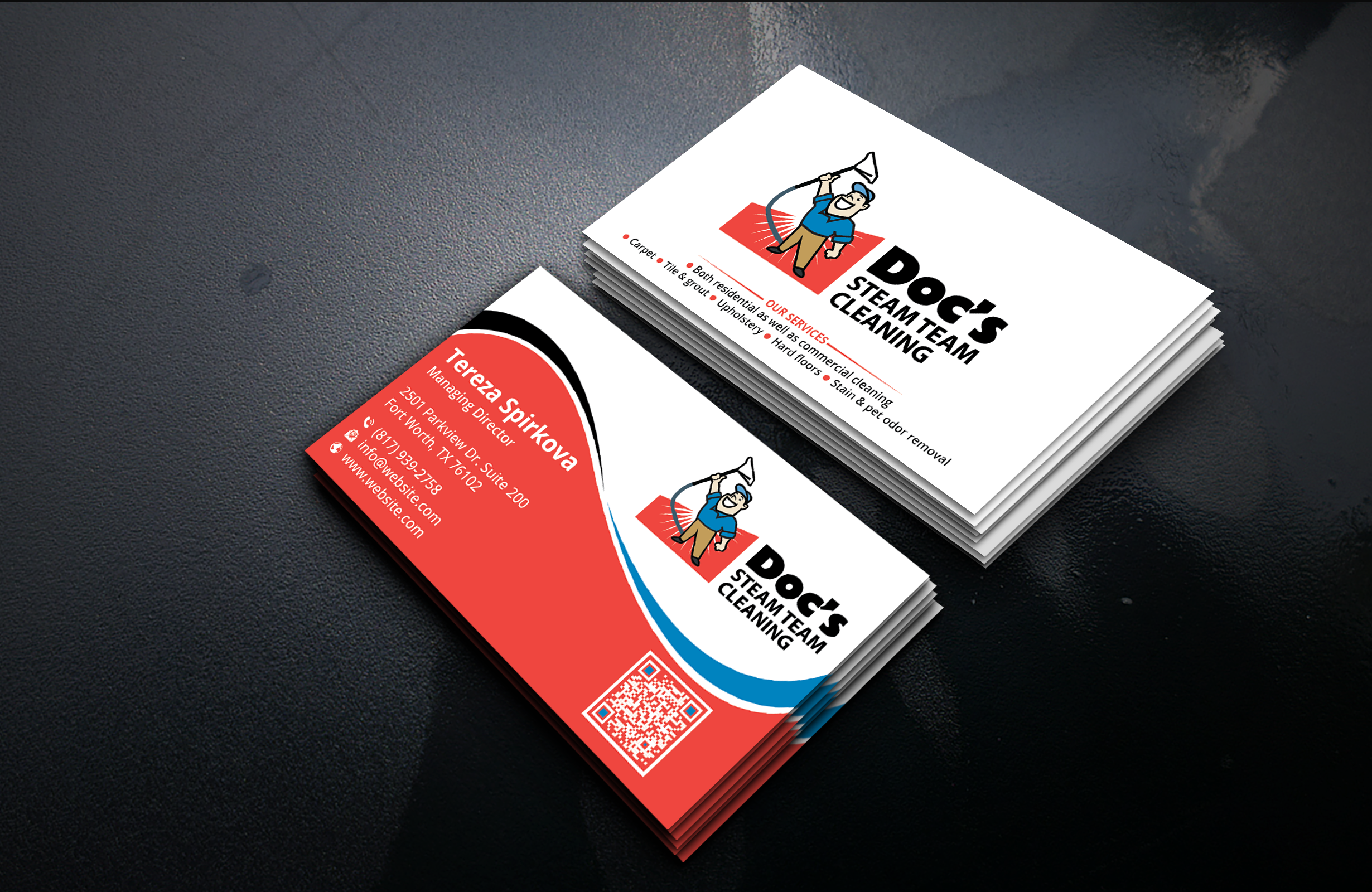 Business Card Design by DesignerShahadat for Doc's Steam Team Cleaning | Design #32502599