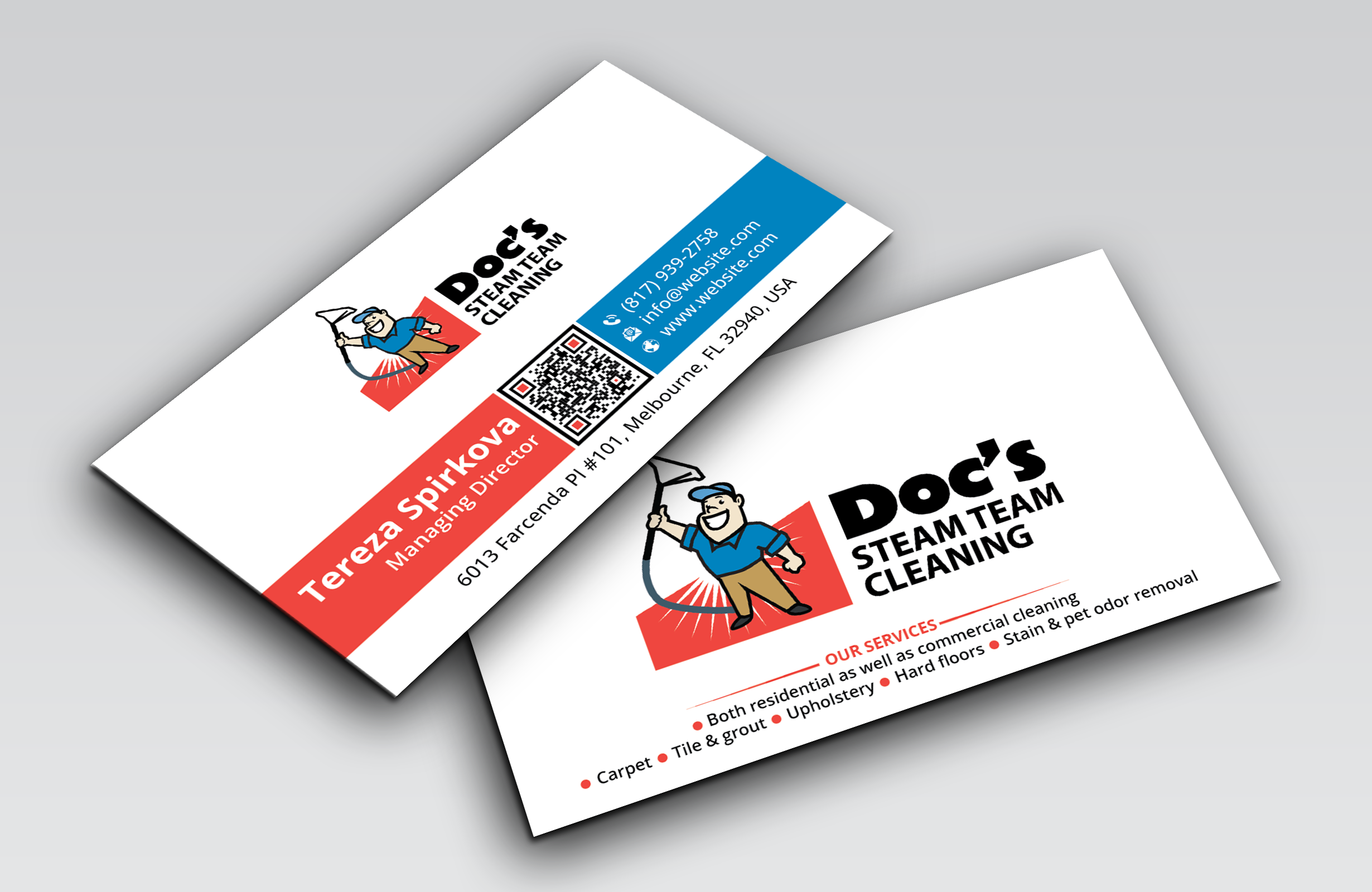 Business Card Design by DesignerShahadat for Doc's Steam Team Cleaning | Design #32502601