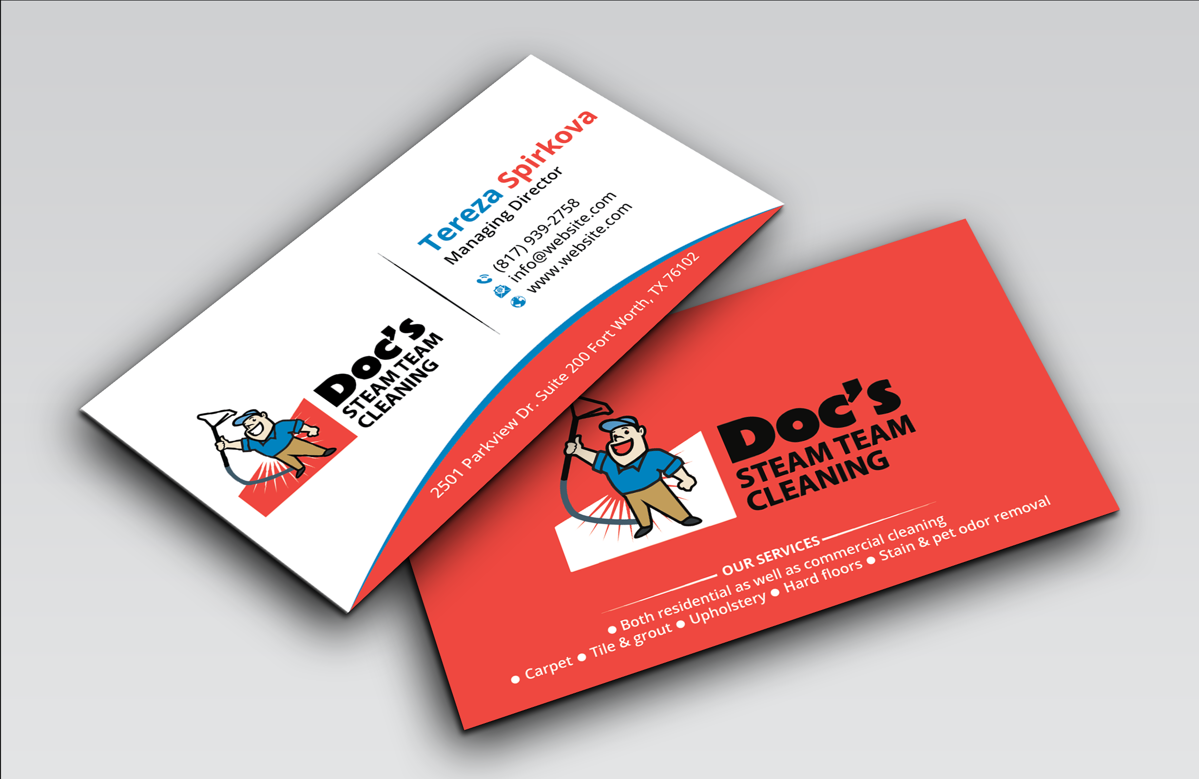 Diseño de Tarjeta de Presentación por DesignerShahadat para Doc's Steam Team Cleaning | Diseño #32502682