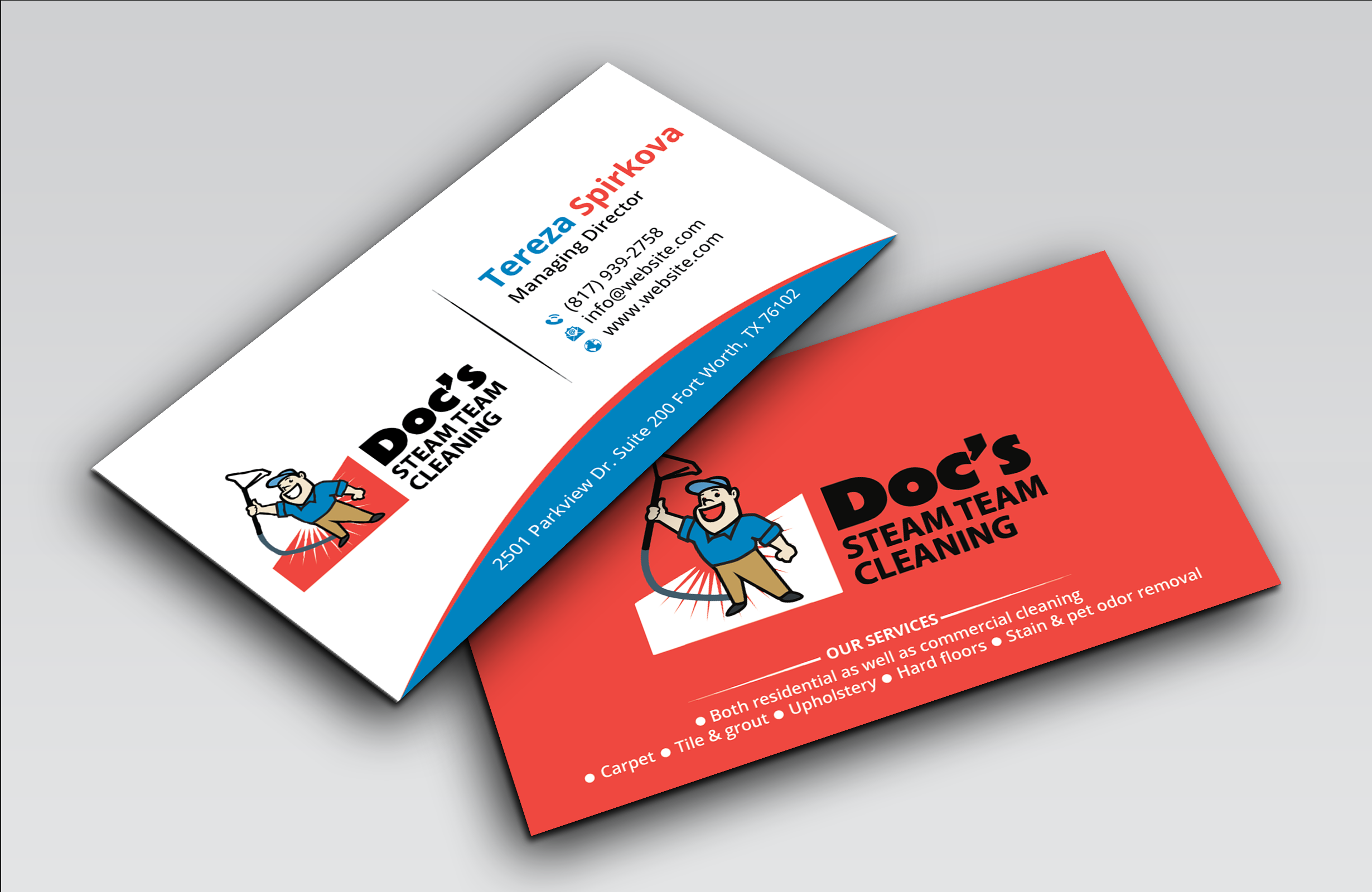 Diseño de Tarjeta de Presentación por DesignerShahadat para Doc's Steam Team Cleaning | Diseño #32502684