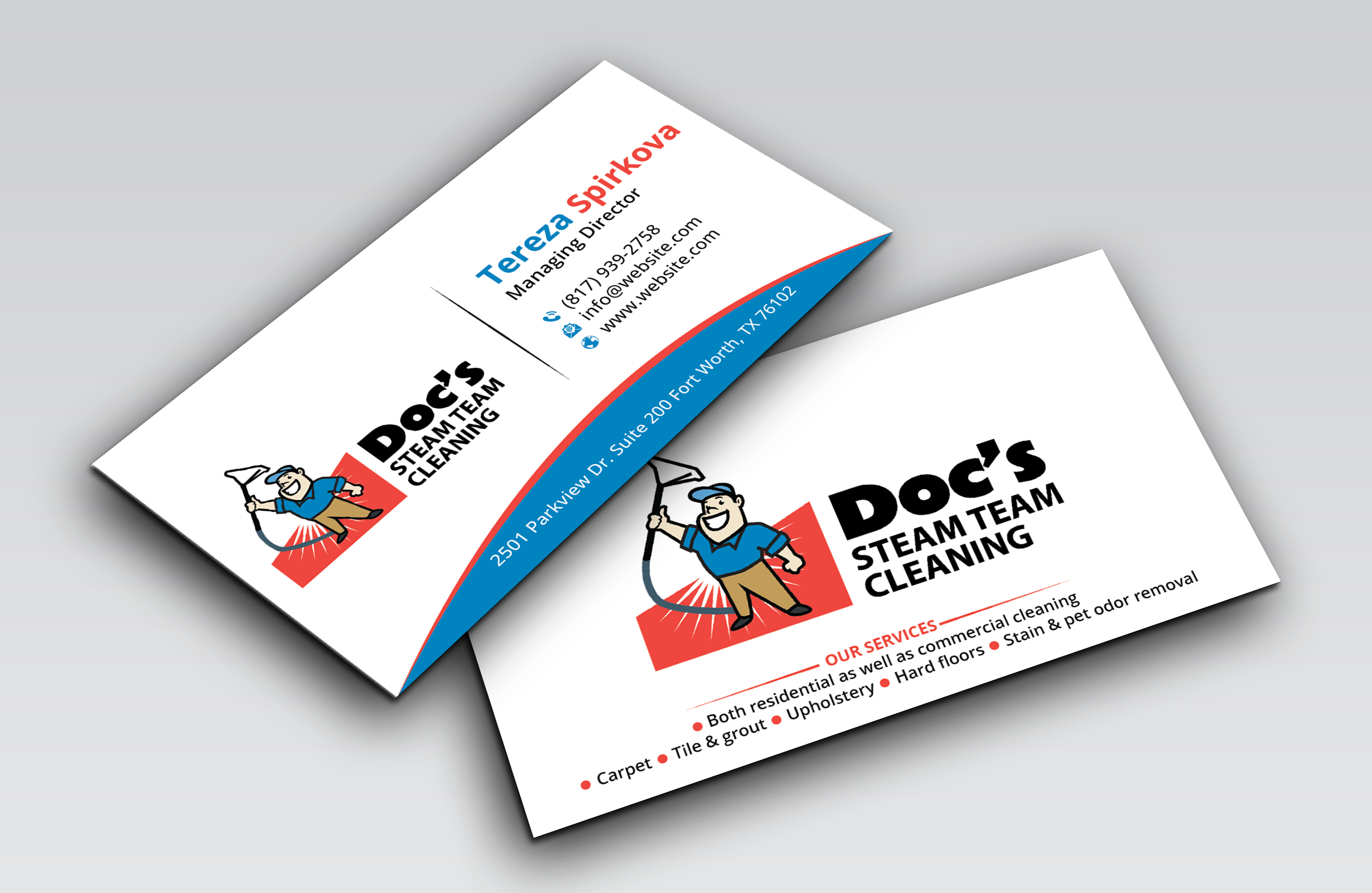 Diseño de Tarjeta de Presentación por DesignerShahadat para Doc's Steam Team Cleaning | Diseño #32502686