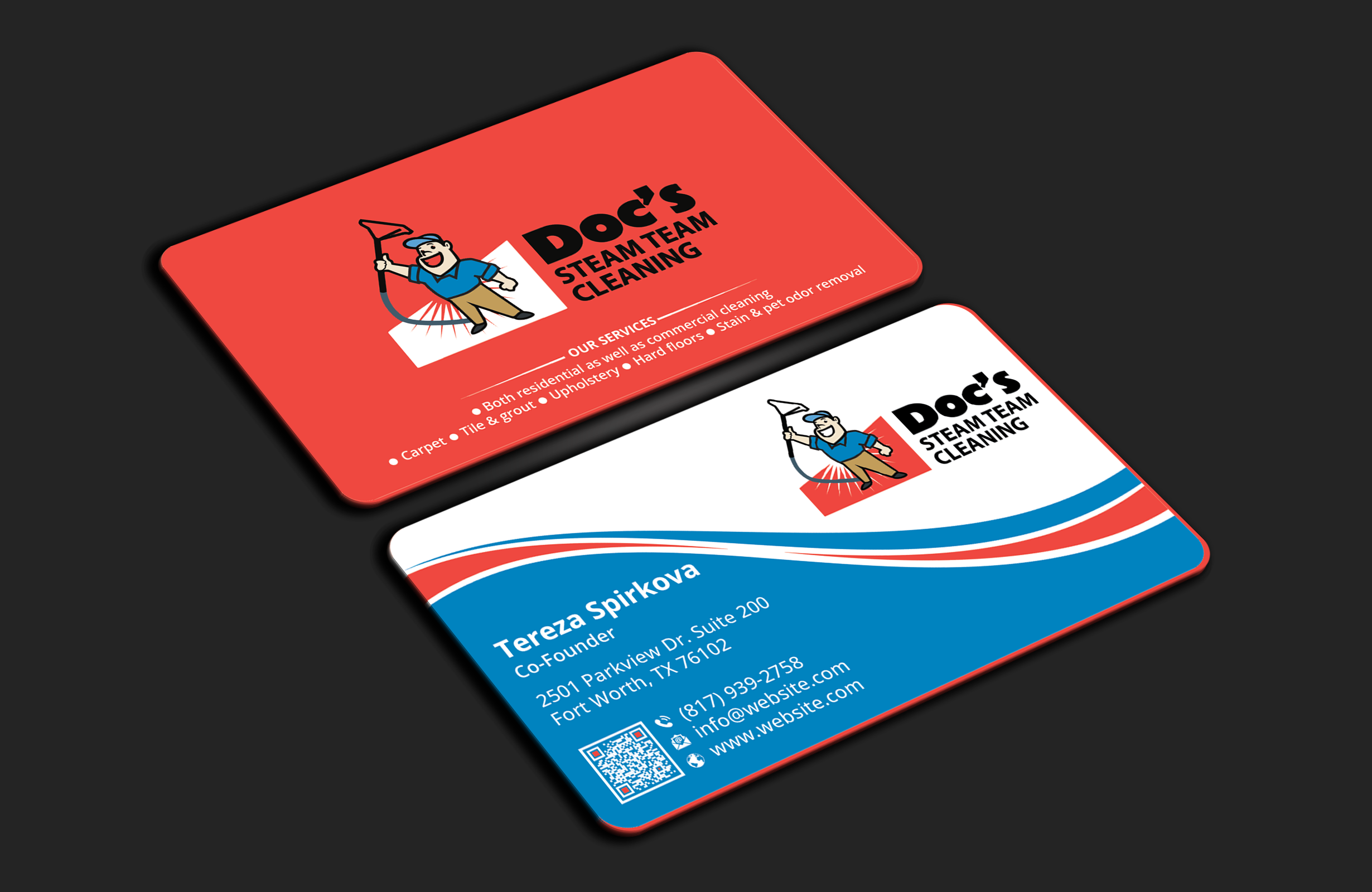 Diseño de Tarjeta de Presentación por DesignerShahadat para Doc's Steam Team Cleaning | Diseño #32502749