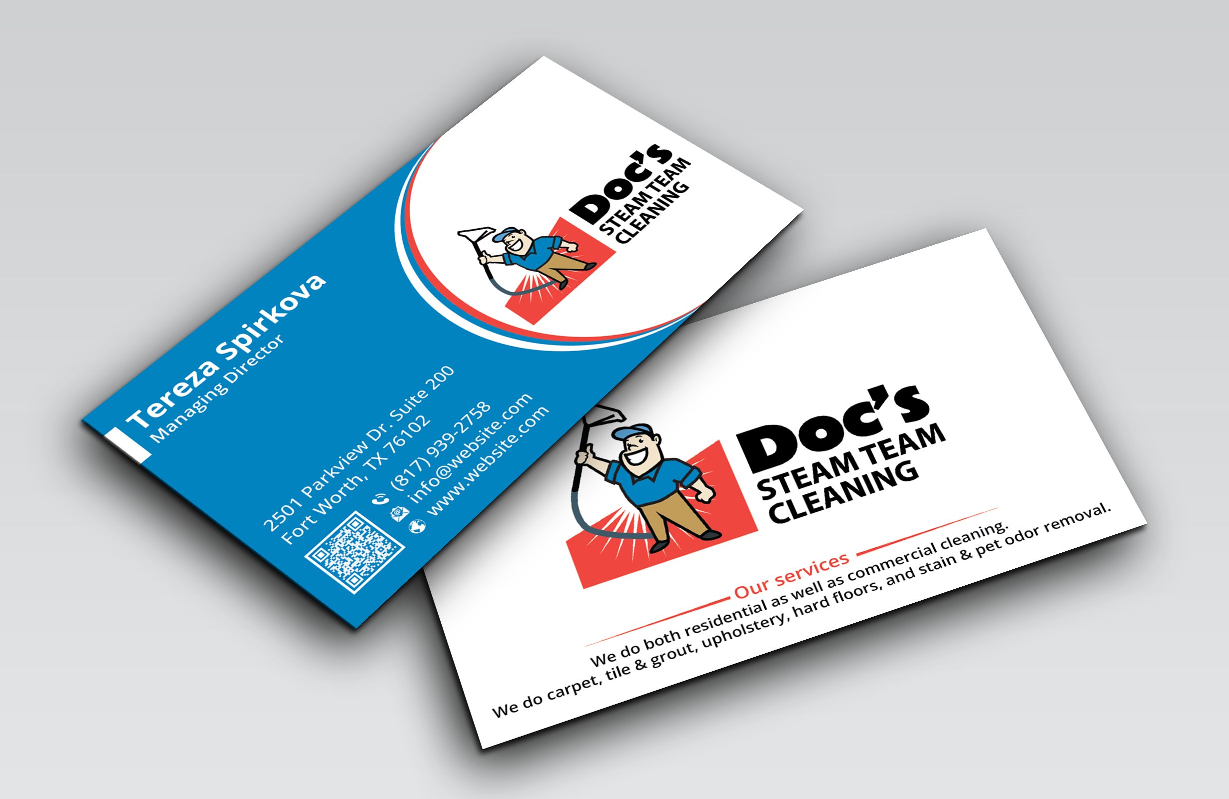 Business Card Design by DesignerShahadat for Doc's Steam Team Cleaning | Design #32502770