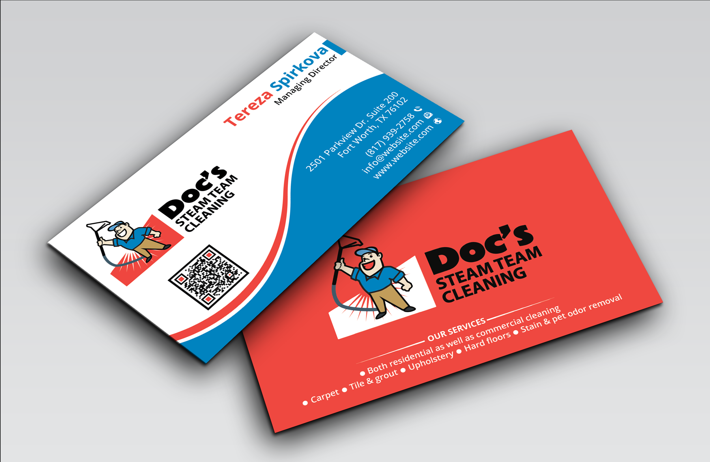 Business Card Design by DesignerShahadat for Doc's Steam Team Cleaning | Design #32502771