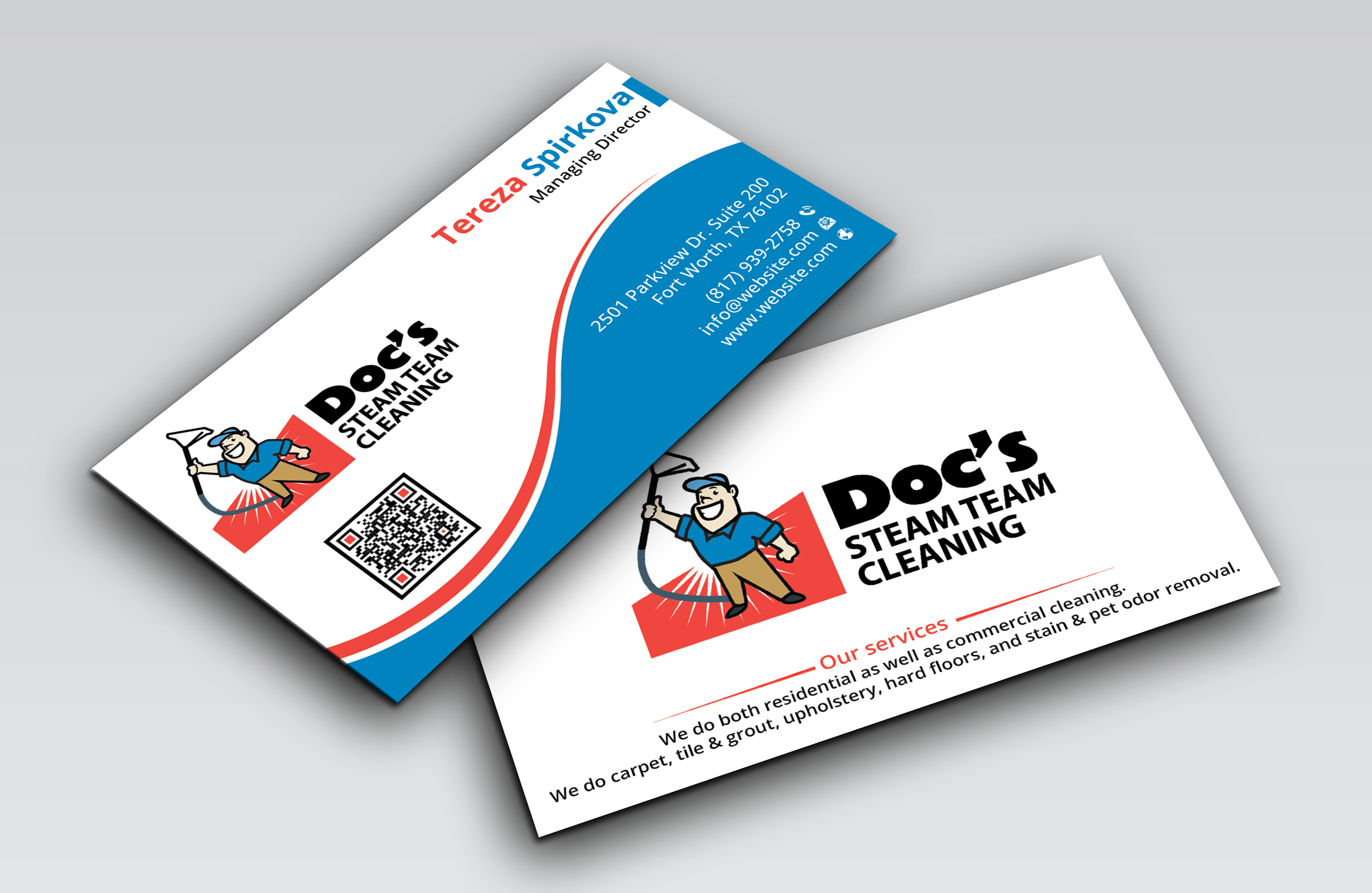 Business Card Design by DesignerShahadat for Doc's Steam Team Cleaning | Design #32502773