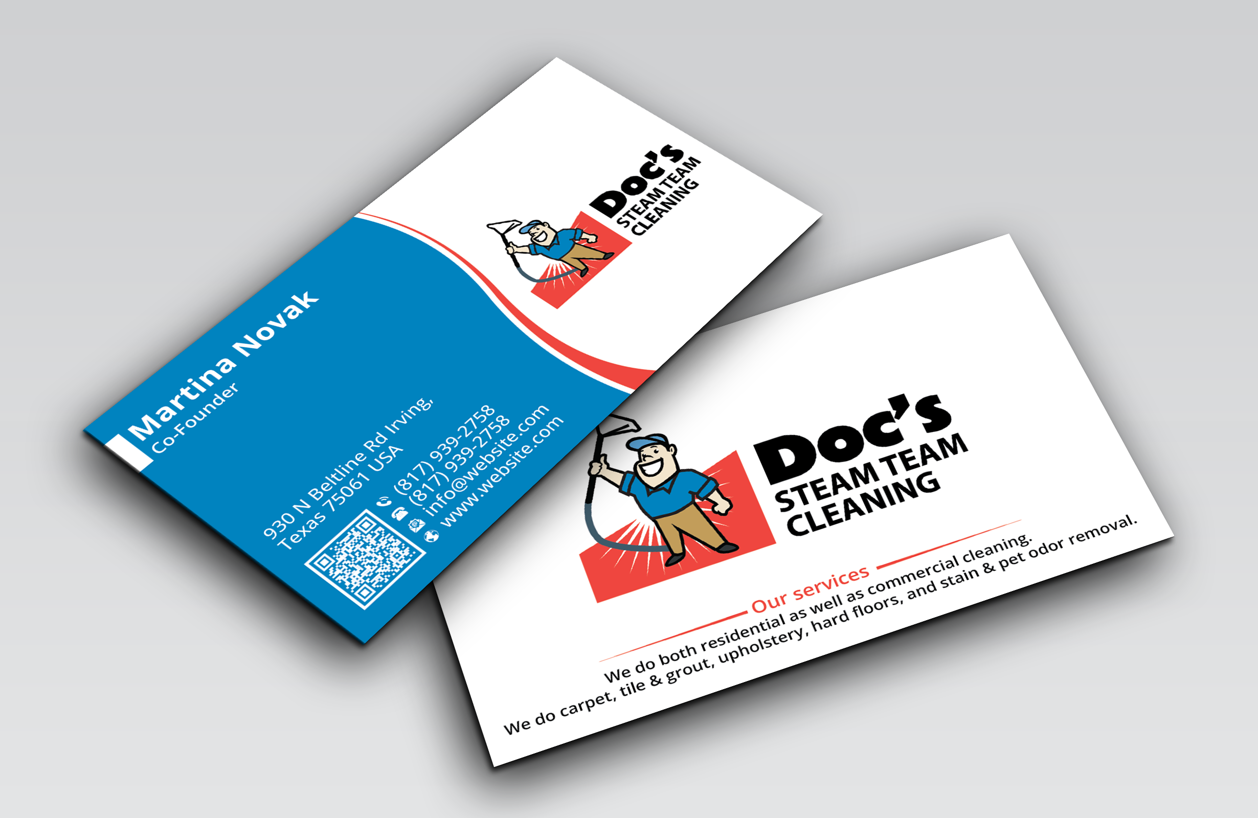 Business Card Design by DesignerShahadat for Doc's Steam Team Cleaning | Design #32502790