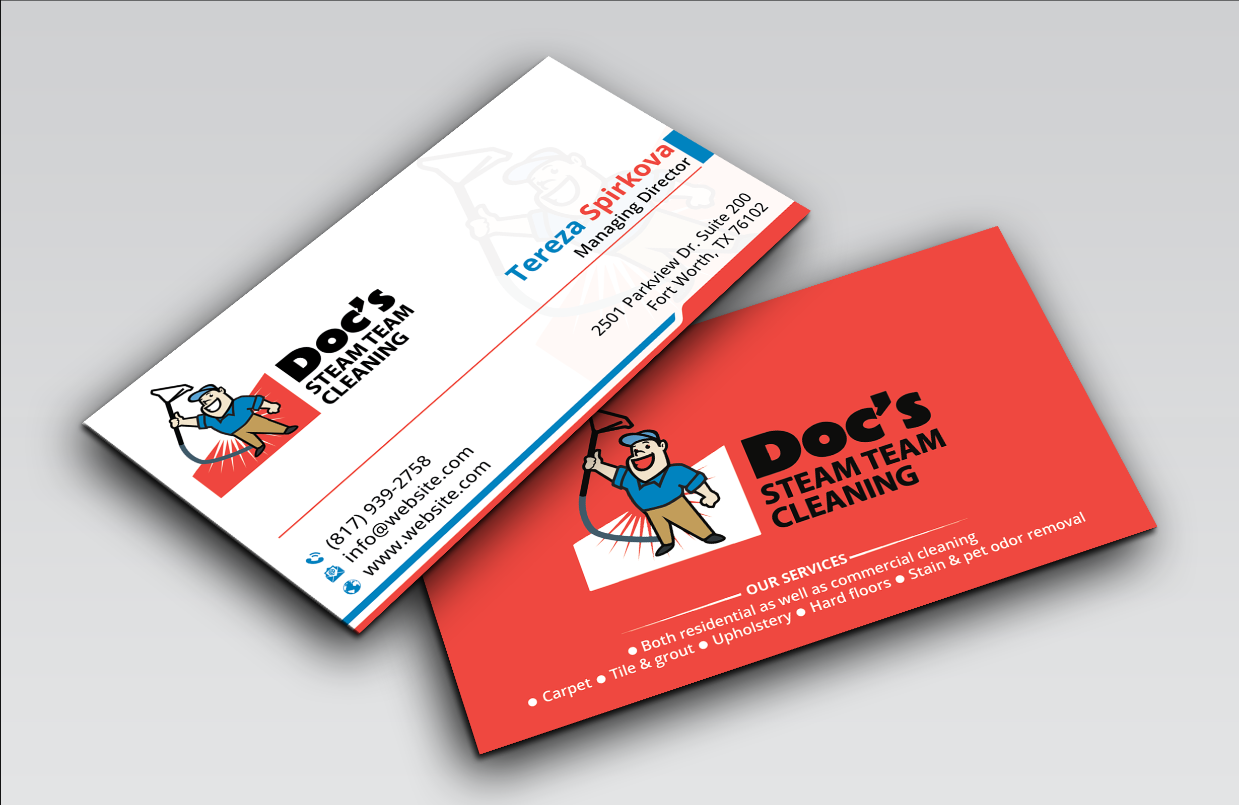 Business Card Design by DesignerShahadat for Doc's Steam Team Cleaning | Design #32502791