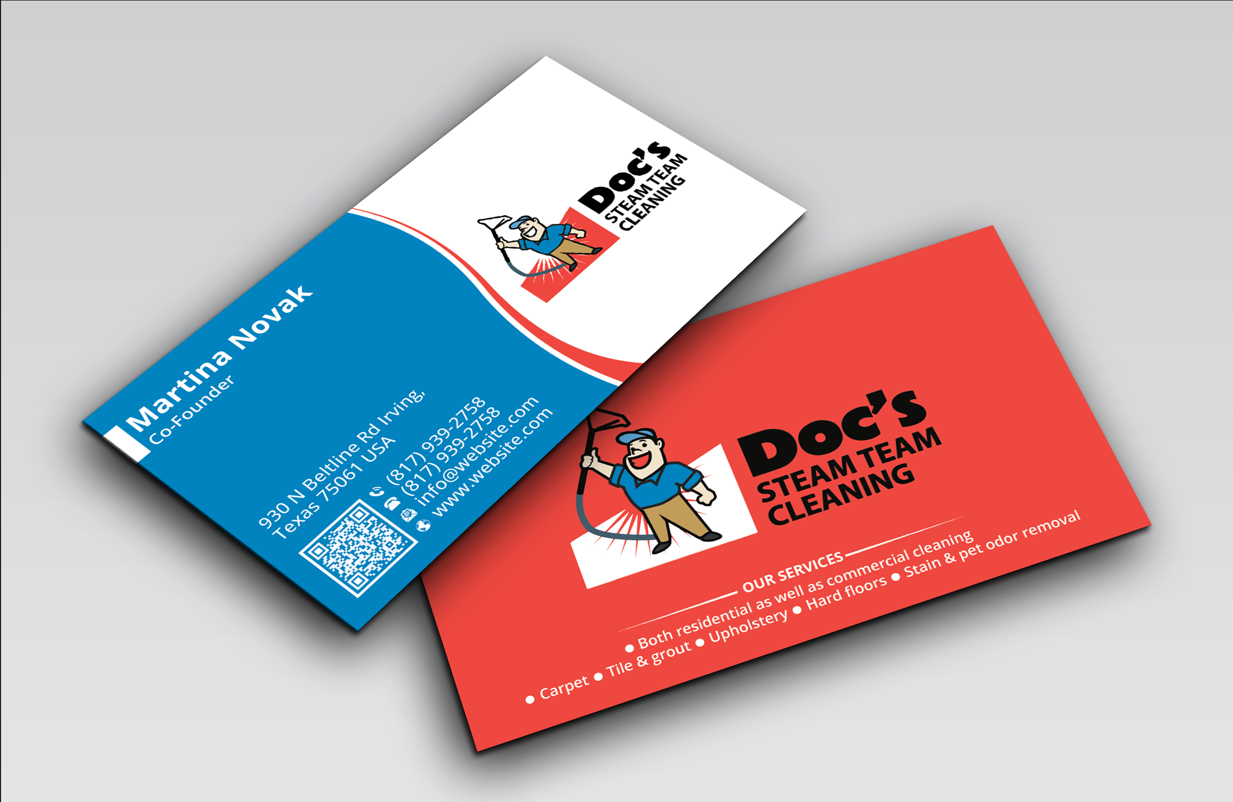 Business Card Design by DesignerShahadat for Doc's Steam Team Cleaning | Design #32502793