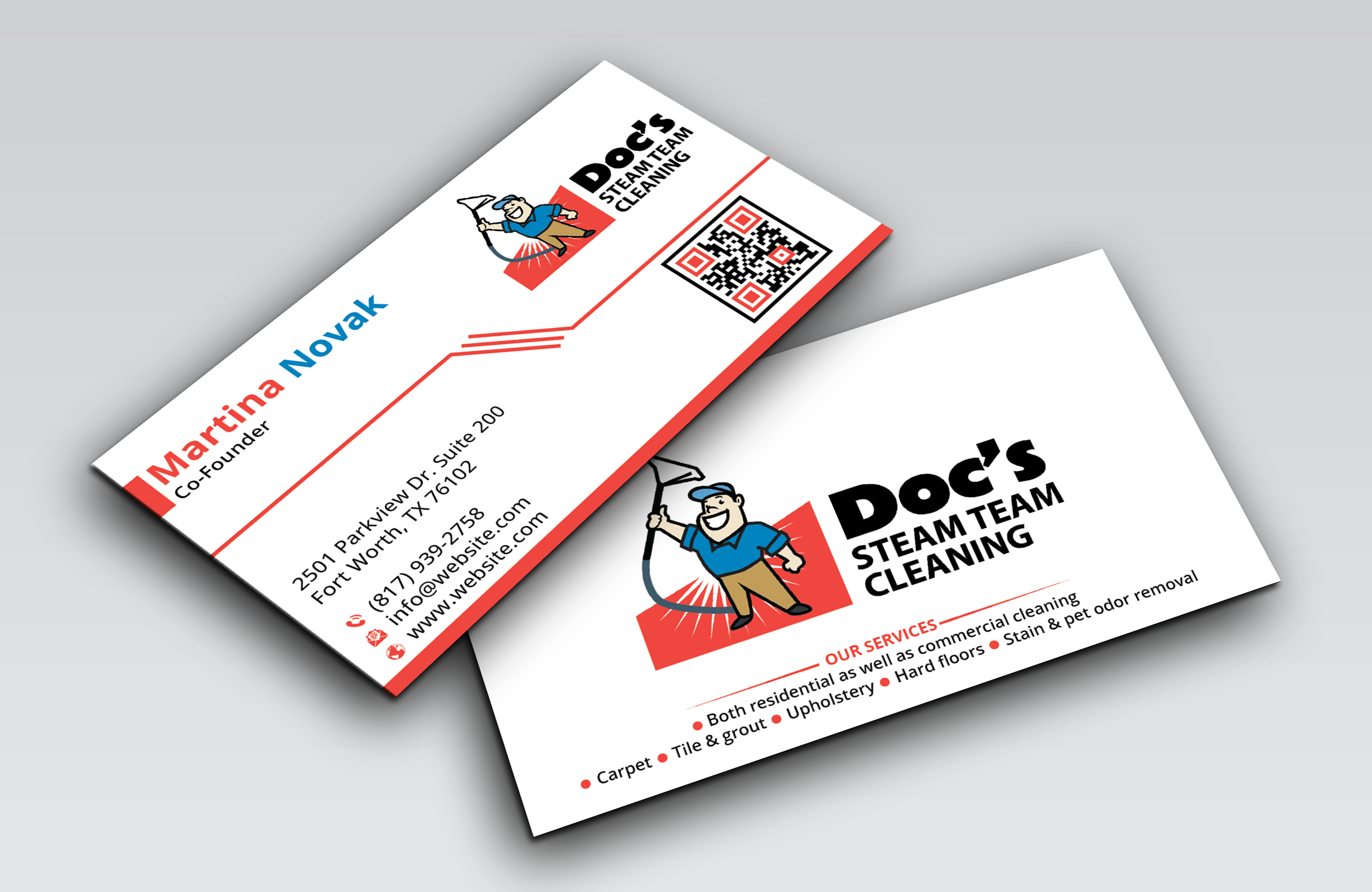 Business Card Design by DesignerShahadat for Doc's Steam Team Cleaning | Design #32502830