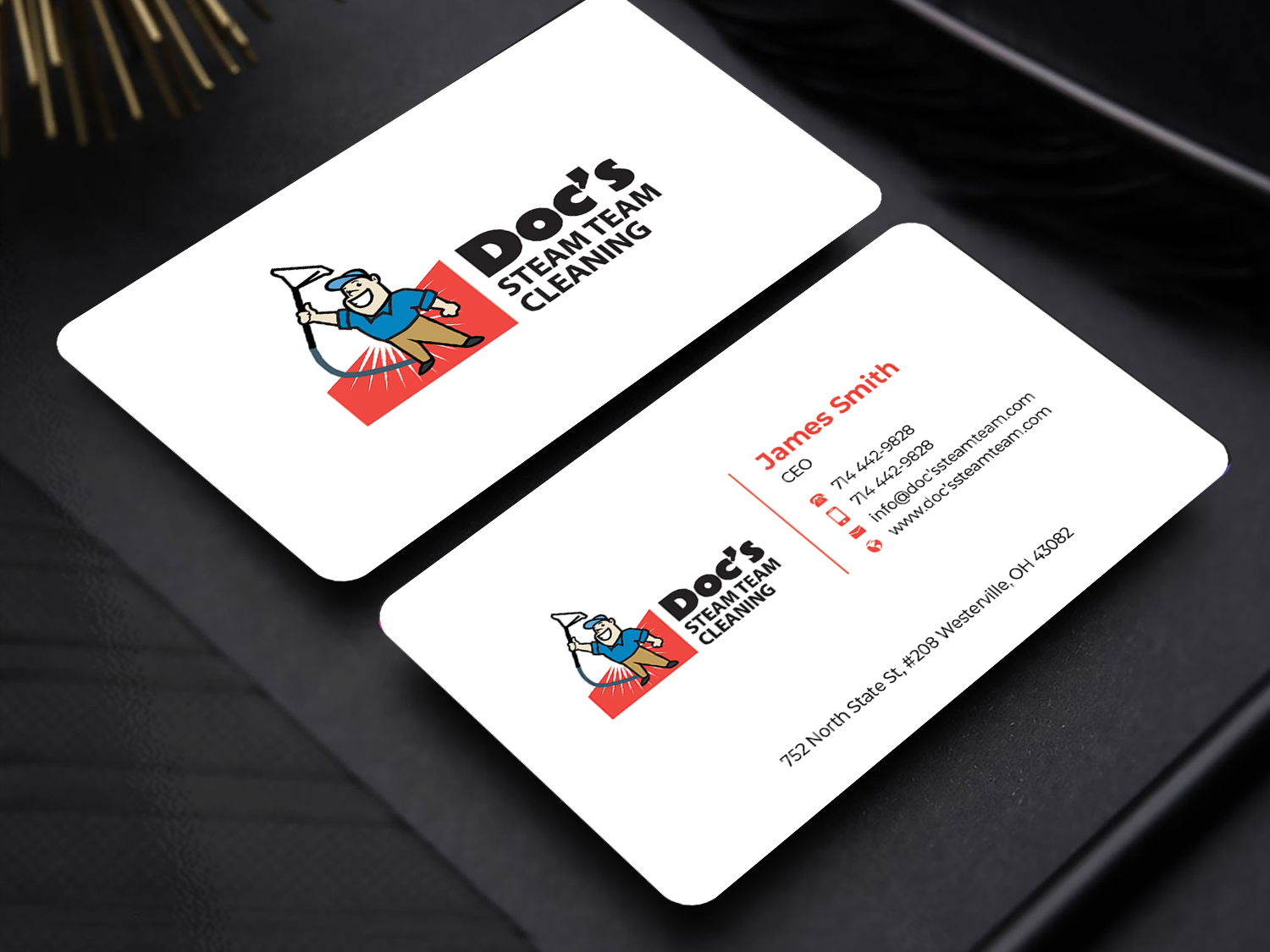 Business Card Design by Innovative Graphix for Doc's Steam Team Cleaning | Design #32501075