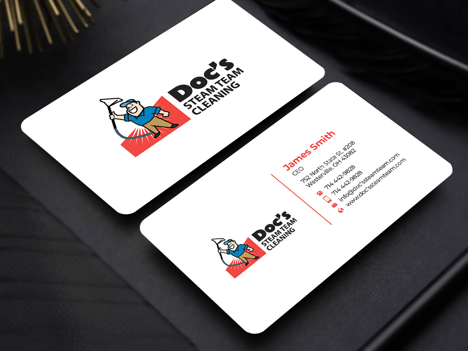 Business Card Design by Innovative Graphix for Doc's Steam Team Cleaning | Design #32501077
