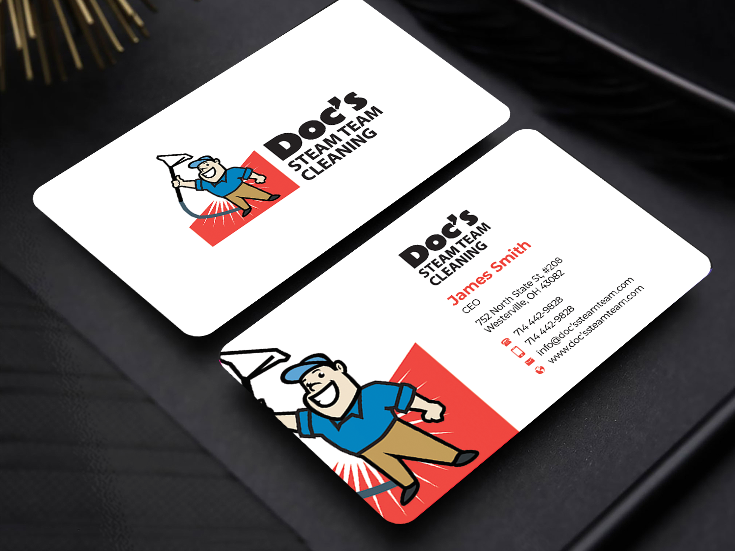 Business Card Design by Innovative Graphix for Doc's Steam Team Cleaning | Design #32501268
