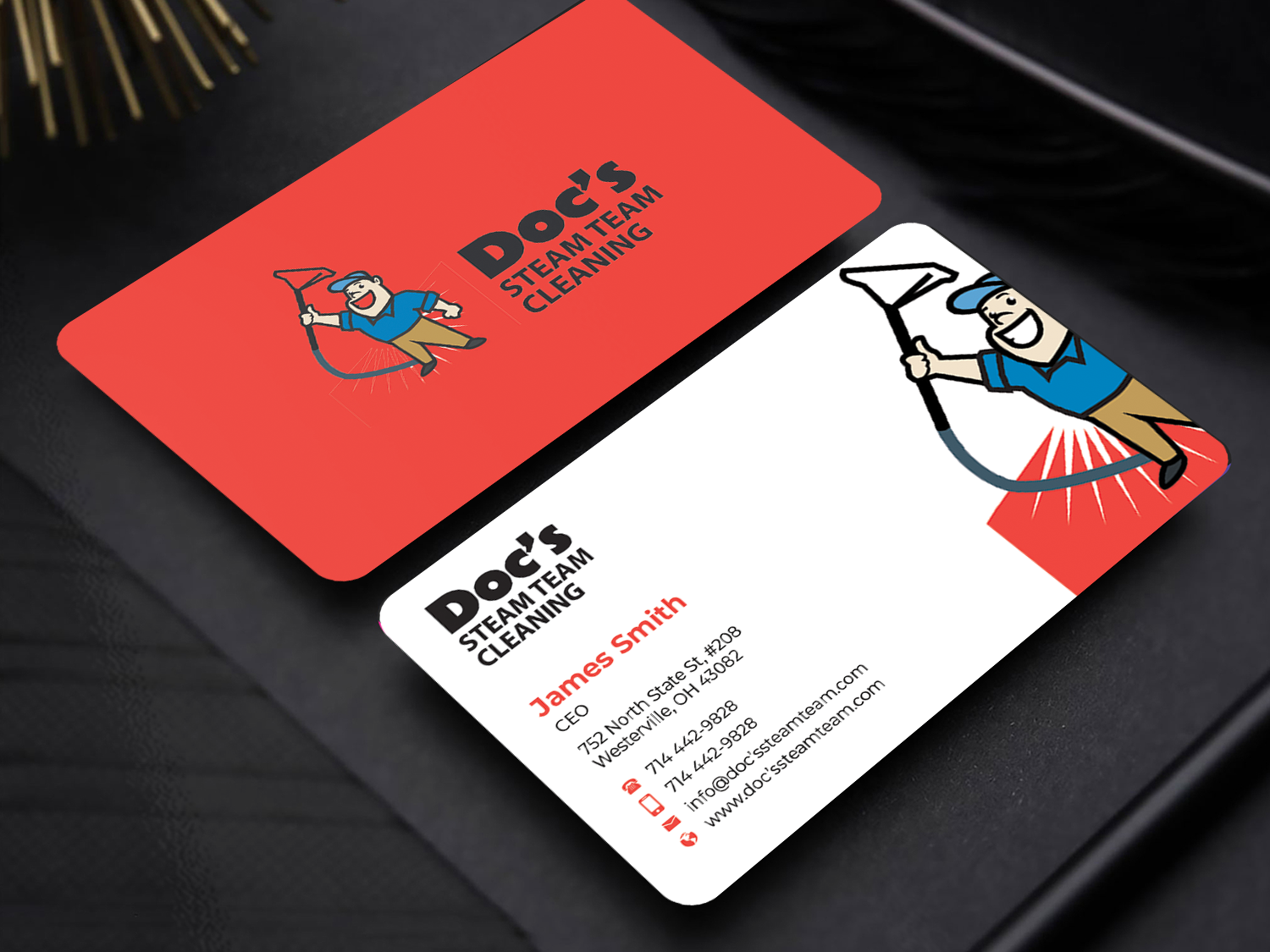 Business Card Design by Innovative Graphix for Doc's Steam Team Cleaning | Design #32501274