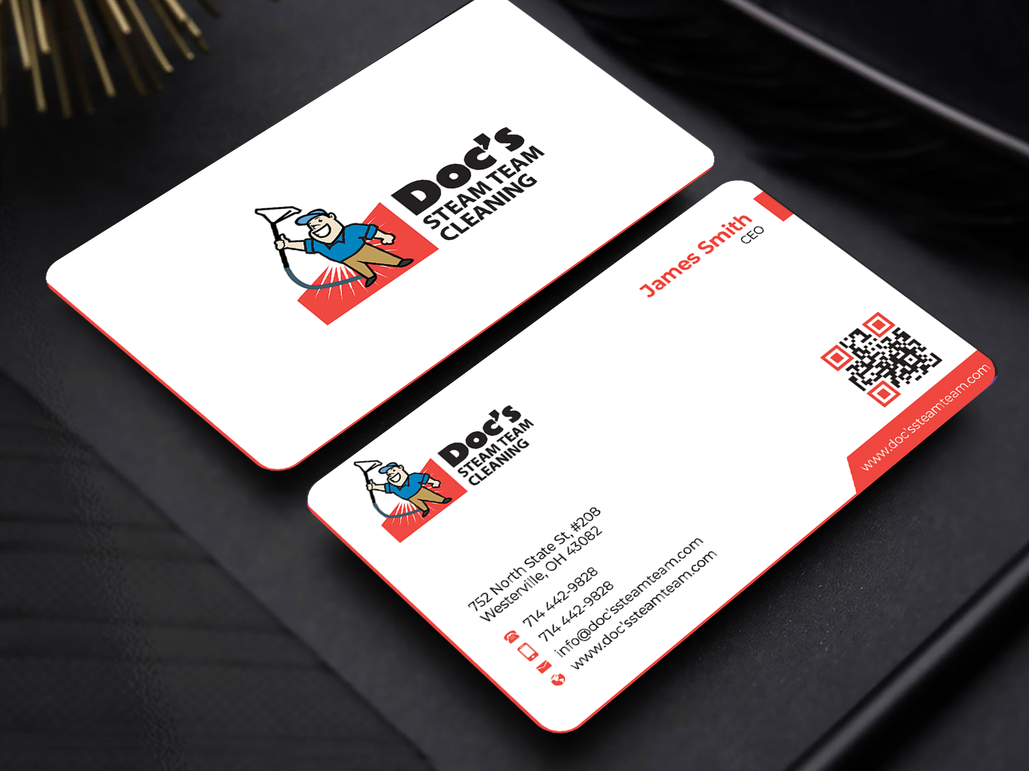 Business Card Design by Innovative Graphix for Doc's Steam Team Cleaning | Design #32501304
